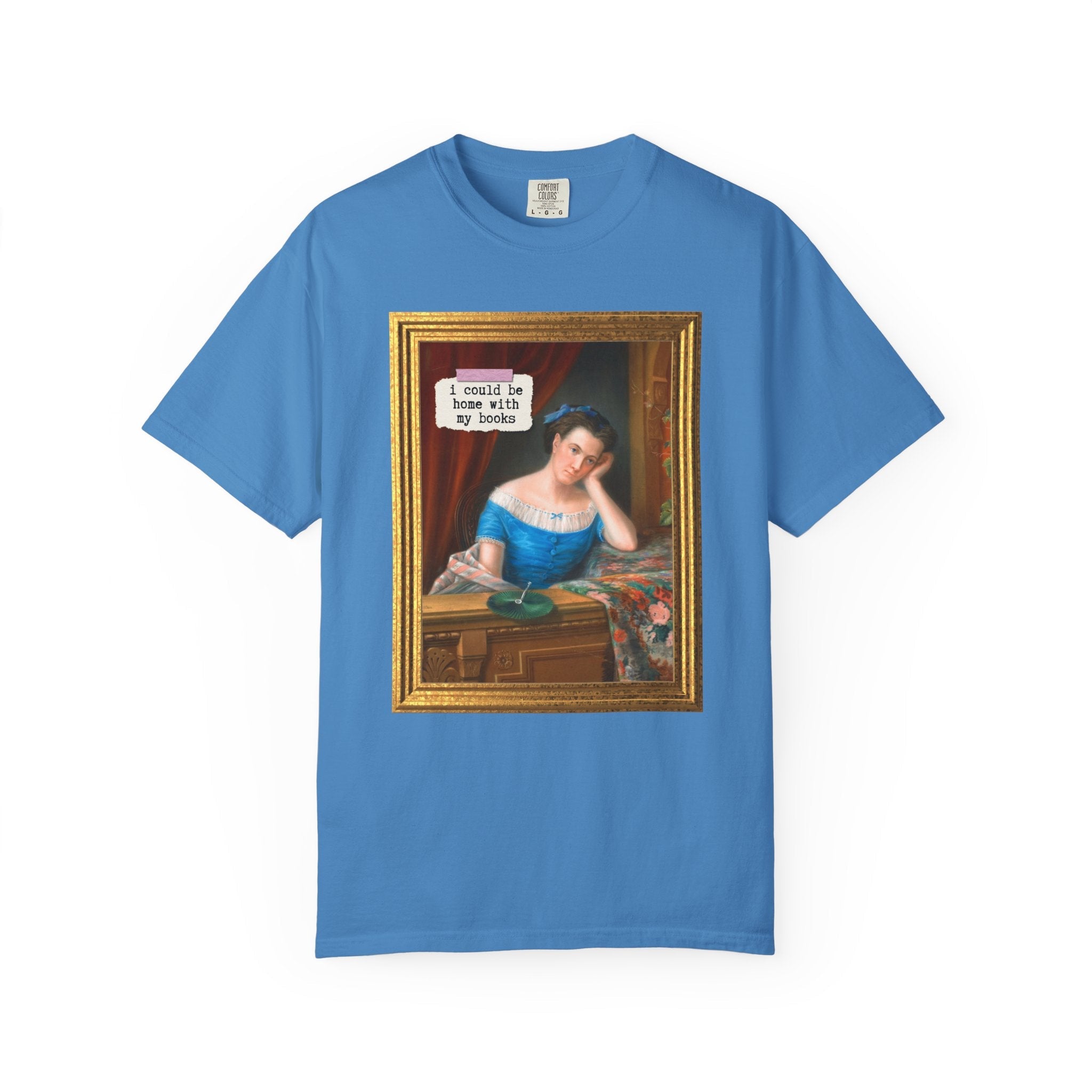 Book Lover Tee Shirt for Romance Reader Who Loves Art History, Funny Saying Bookish T-Shirt with 19th Century Painting, Cute Librarian Gift - Opal and June