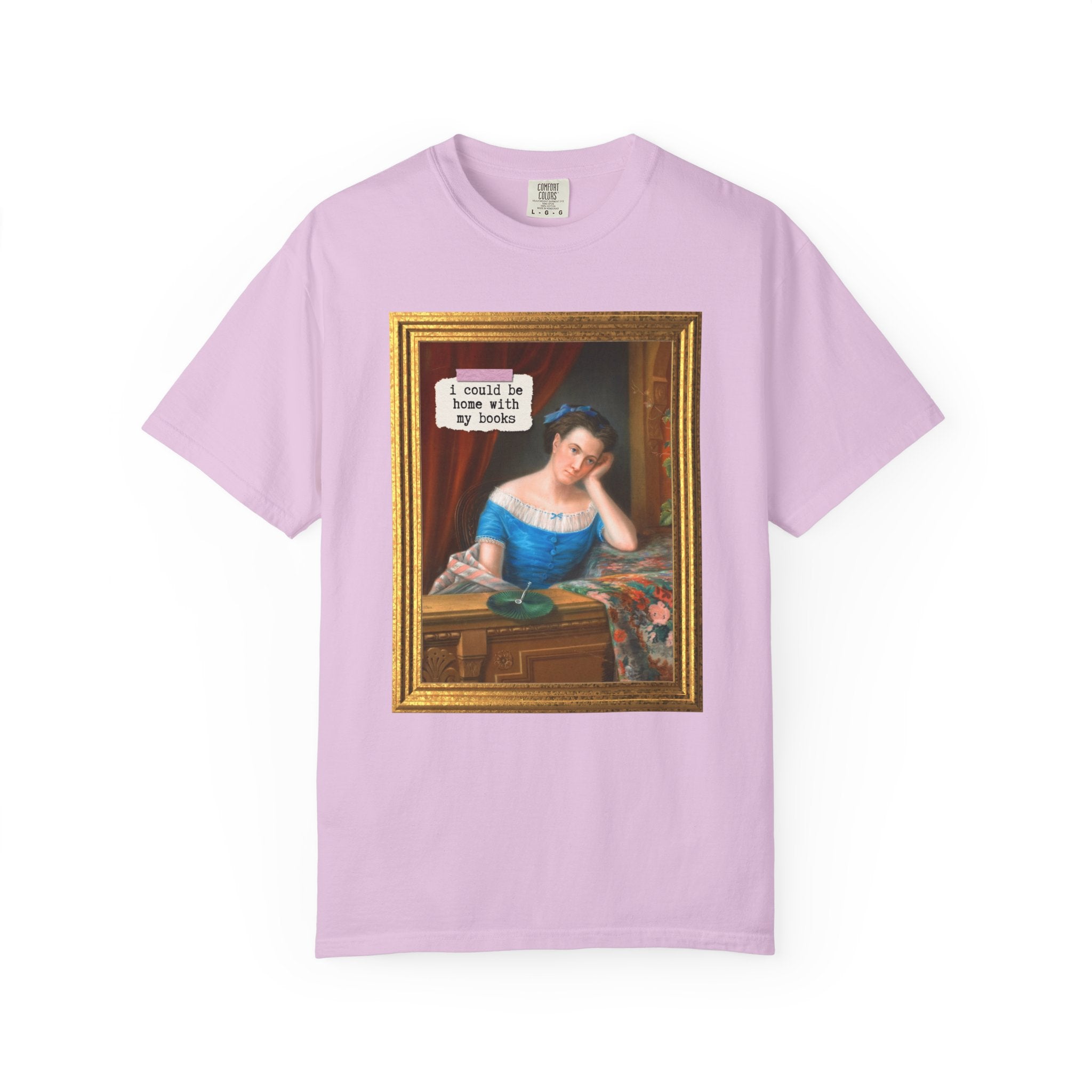 Book Lover Tee Shirt for Romance Reader Who Loves Art History, Funny Saying Bookish T-Shirt with 19th Century Painting, Cute Librarian Gift - Opal and June