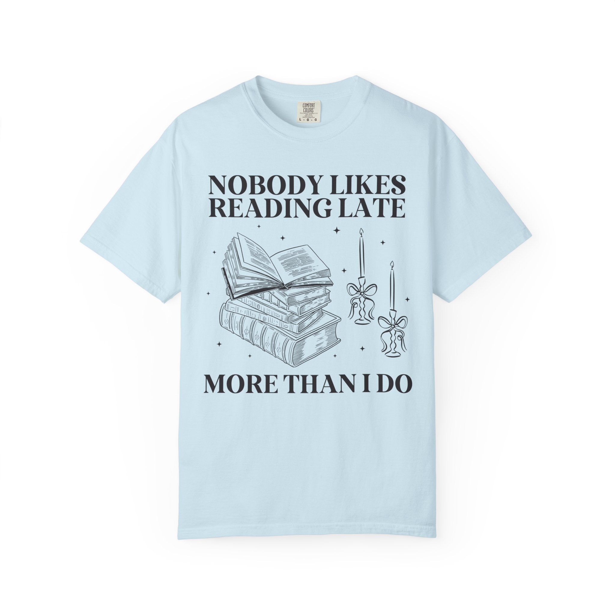 Book Lover Tee Shirt for Romance Reader Who Loves to Stay Up Late Reading, Funny Saying Bookish T-Shirt with Stars, Cute Bookworm Present - Opal and June