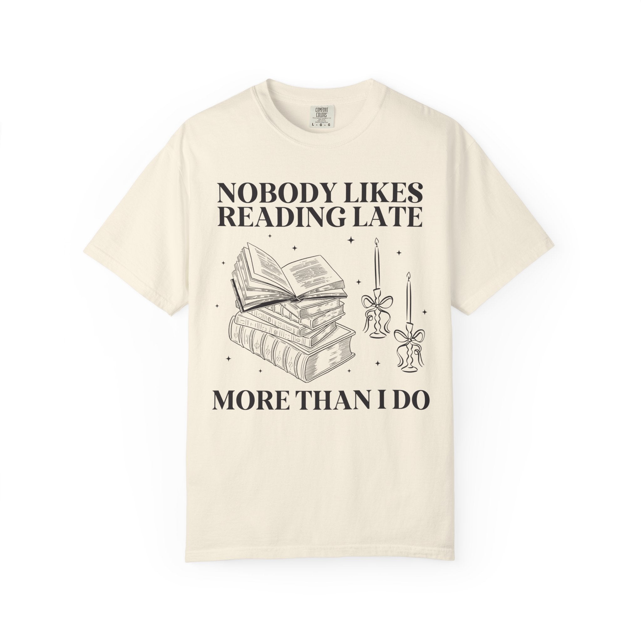 Book Lover Tee Shirt for Romance Reader Who Loves to Stay Up Late Reading, Funny Saying Bookish T-Shirt with Stars, Cute Bookworm Present - Opal and June