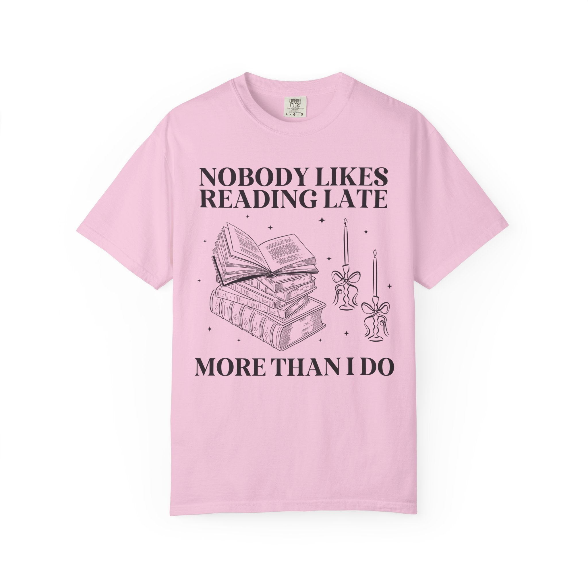 Book Lover Tee Shirt for Romance Reader Who Loves to Stay Up Late Reading, Funny Saying Bookish T-Shirt with Stars, Cute Bookworm Present - Opal and June