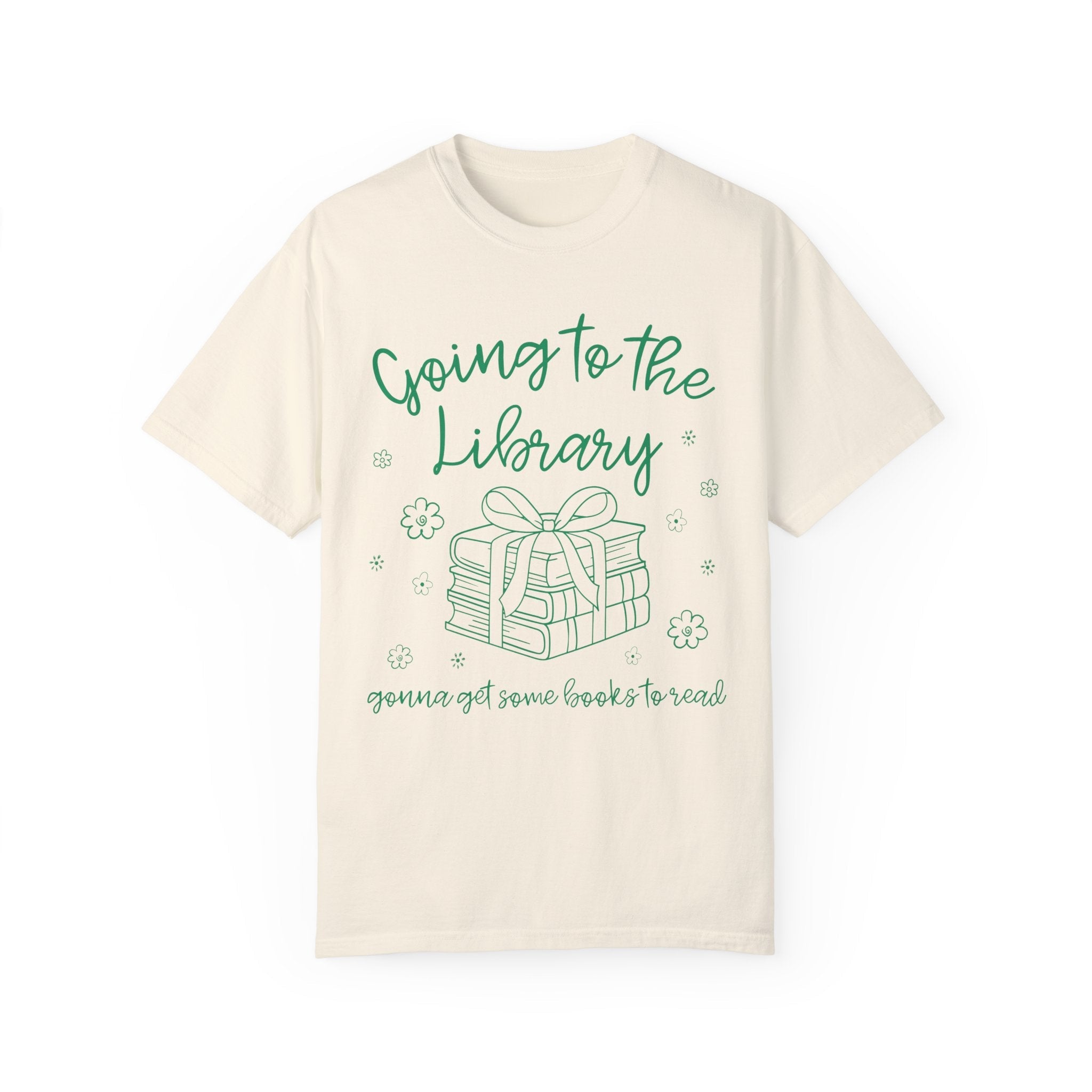 Book Lover Tee Shirt: Going to the Library, Funny Bookish T-Shirt for Librarian or Reading Teacher, Romance Reader T-Shirt with Flowers - Opal and June
