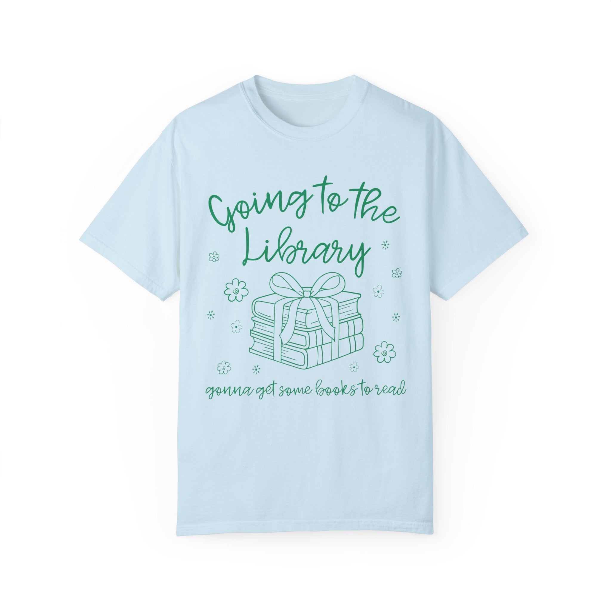 Book Lover Tee Shirt: Going to the Library, Funny Bookish T-Shirt for Librarian or Reading Teacher, Romance Reader T-Shirt with Flowers - Opal and June