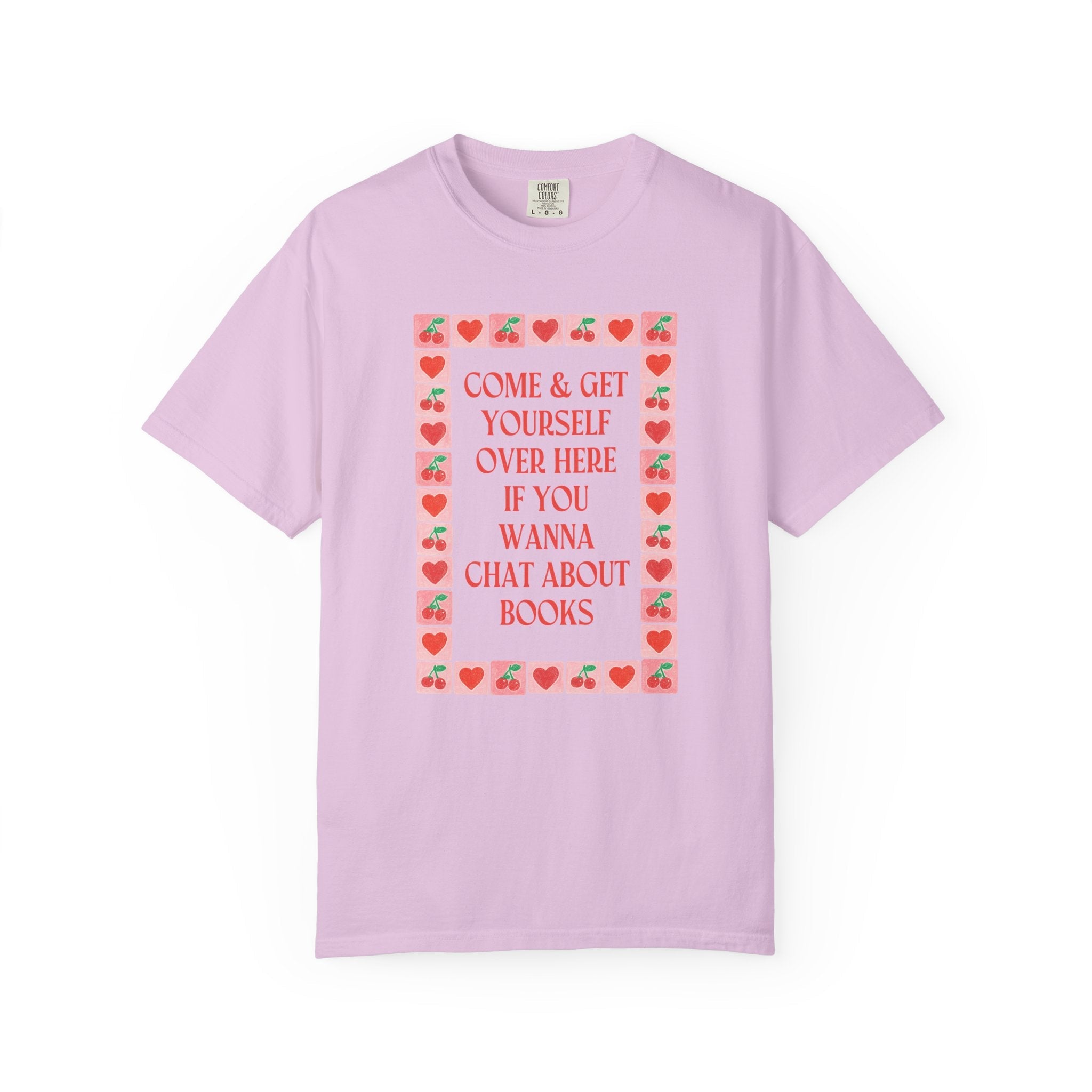 Book Lover Tee Shirt: If You Wanna Chat About Books, Silly Bookish Shirt for Librarian or Romance Writer, Mystery Novel Reader Colorful Tee - Opal and June