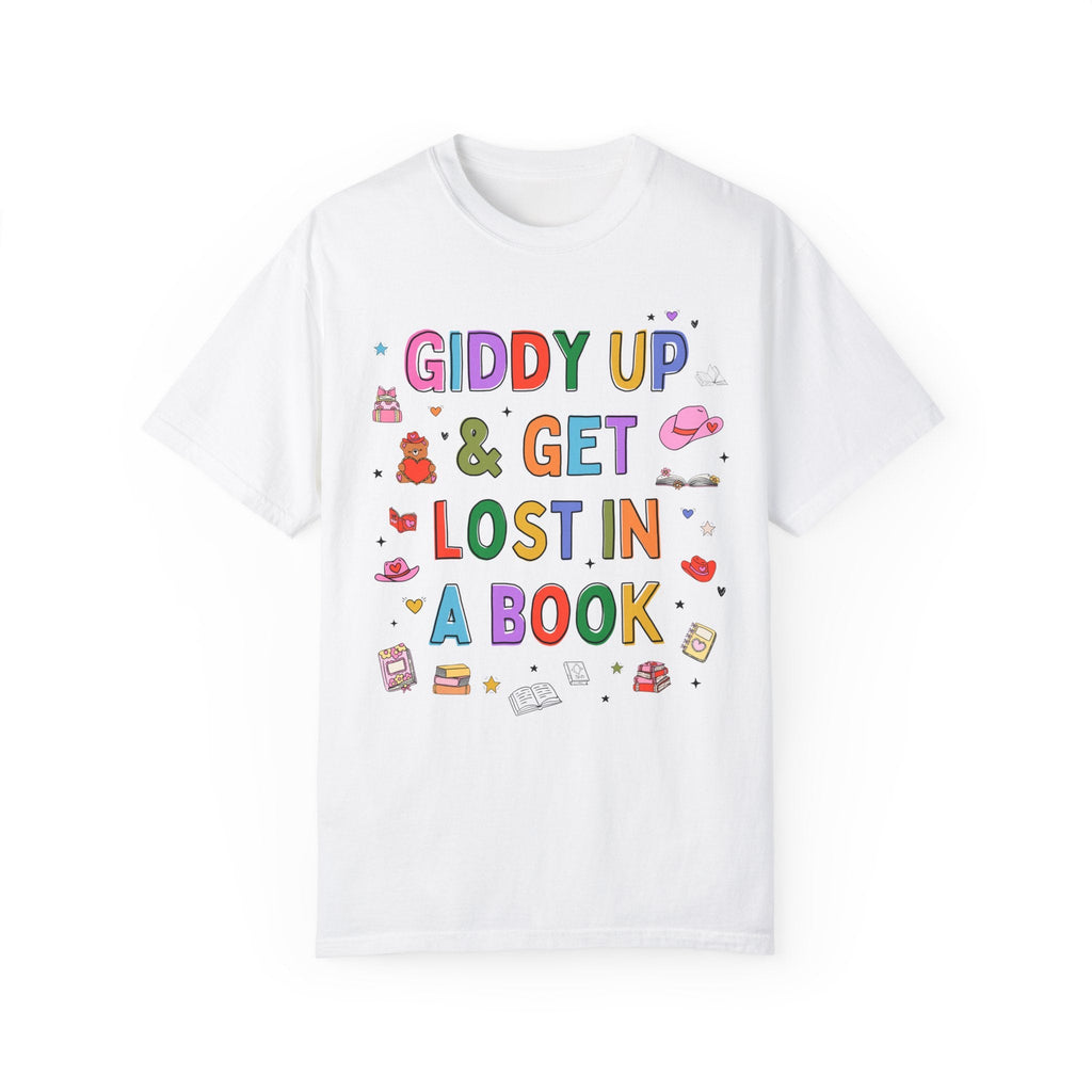 Book Lover Tee Shirt with Adorable Doodles and Groovy Western Vibes, Cute Reading Teacher T-Shirt, Funny Saying Librarian Book Addict Shirt - Opal and June