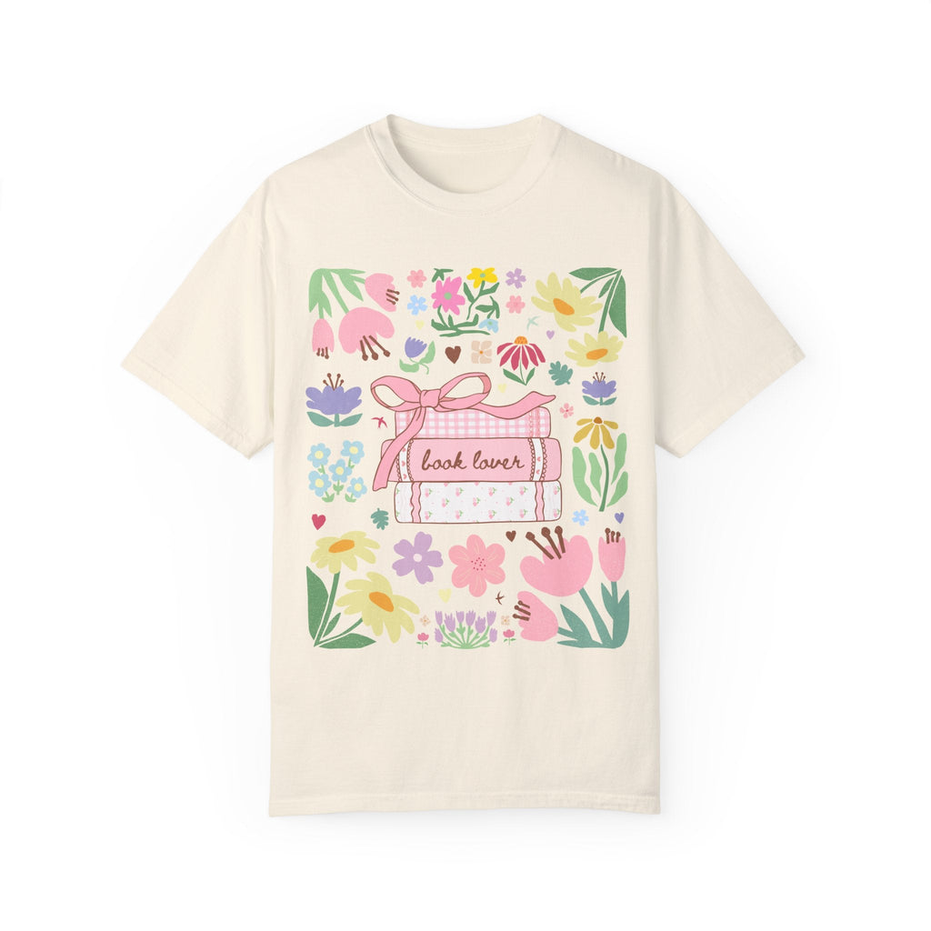 Book Lover Tee Shirt with Flowers - Opal and June