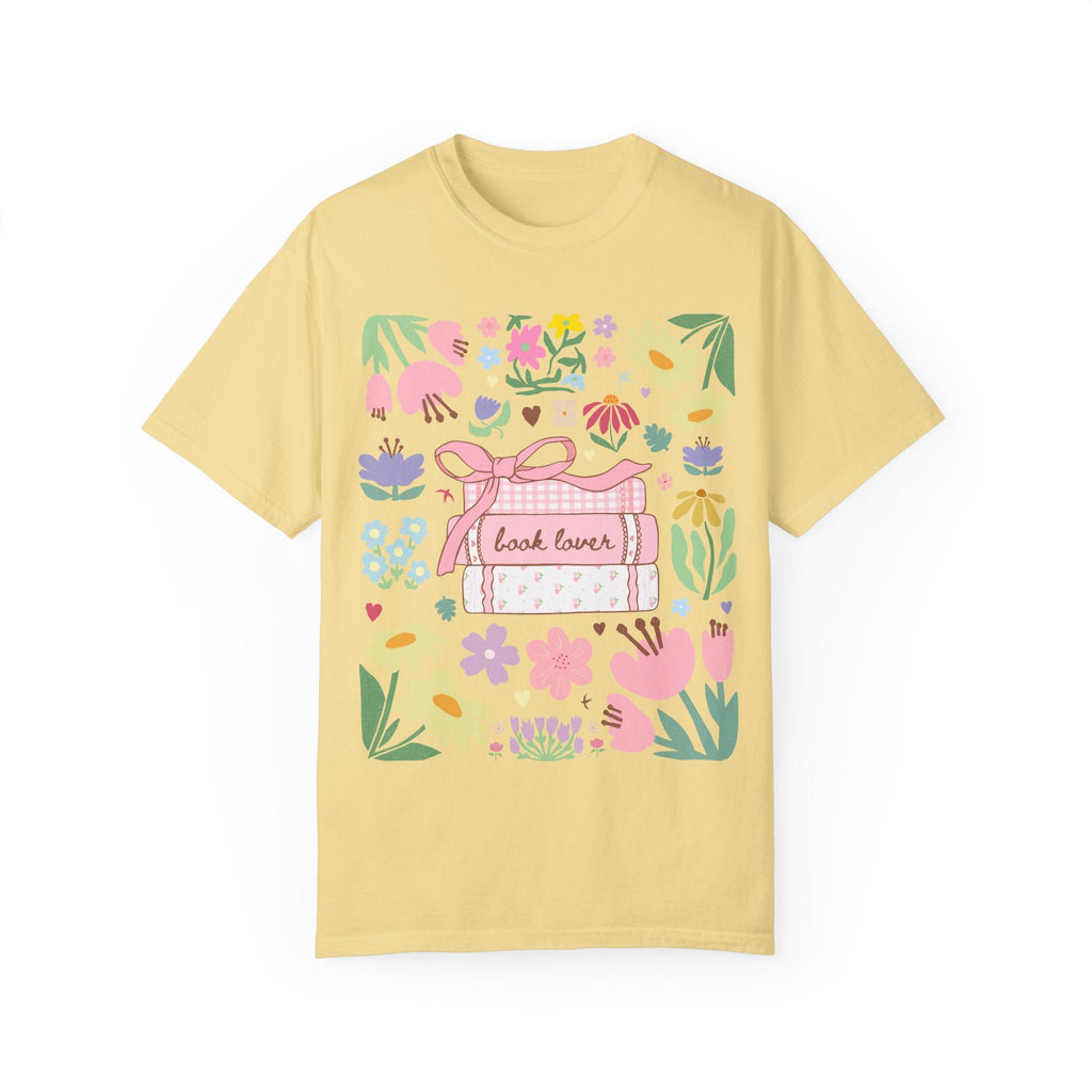 Book Lover Tee Shirt with Flowers - Opal and June