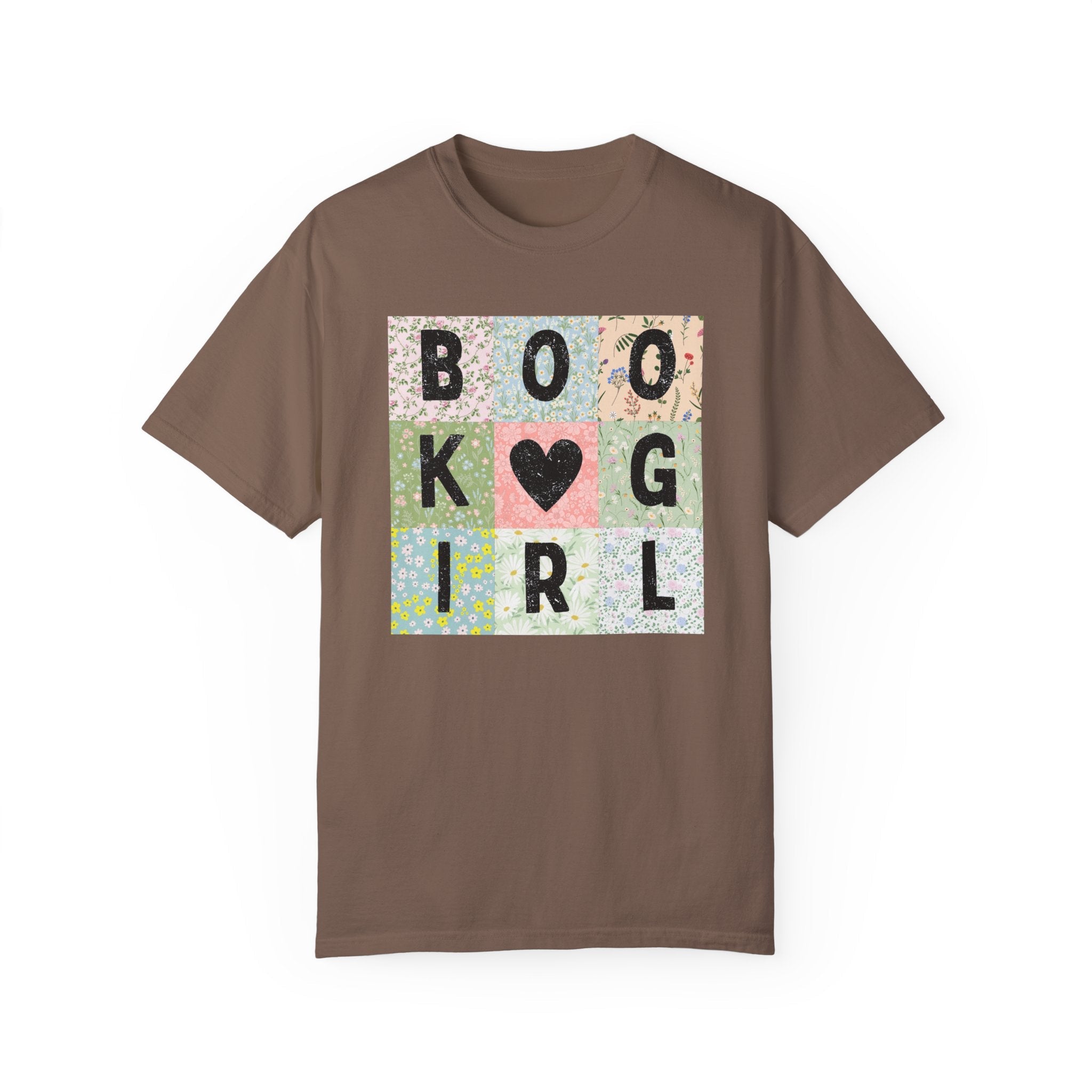 Book Lover Tee Shirt with Flowers: Book Girl | Cute Bookish T-Shirt for Romance Reader Who Loves Flowers, Floral Goblincore Wildflowers Tee - Opal and June