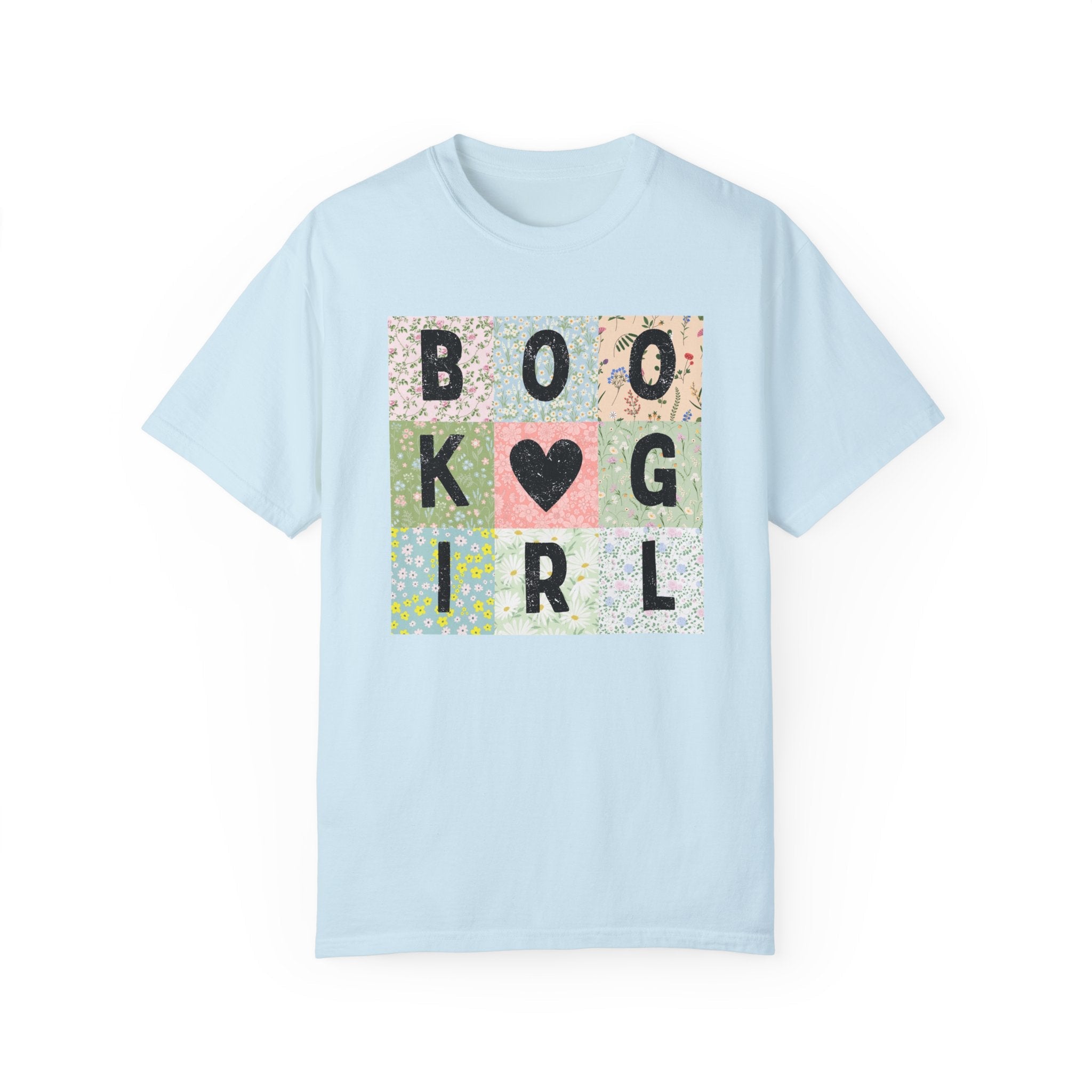 Book Lover Tee Shirt with Flowers: Book Girl | Cute Bookish T-Shirt for Romance Reader Who Loves Flowers, Floral Goblincore Wildflowers Tee - Opal and June