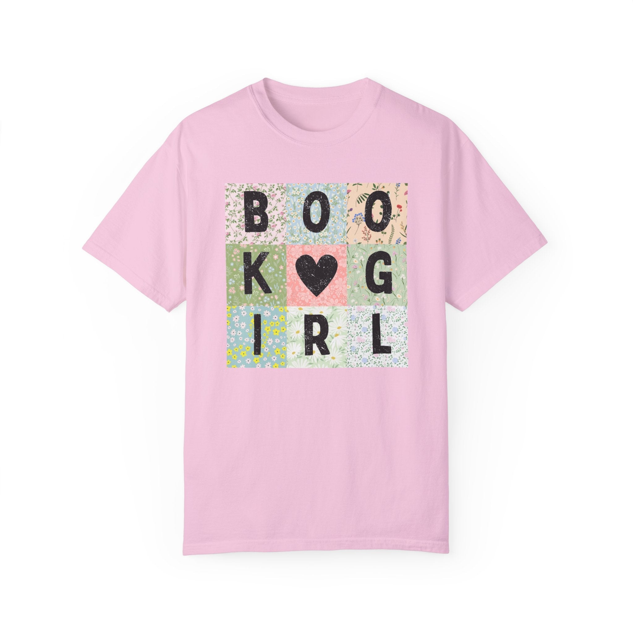Book Lover Tee Shirt with Flowers: Book Girl | Cute Bookish T-Shirt for Romance Reader Who Loves Flowers, Floral Goblincore Wildflowers Tee - Opal and June
