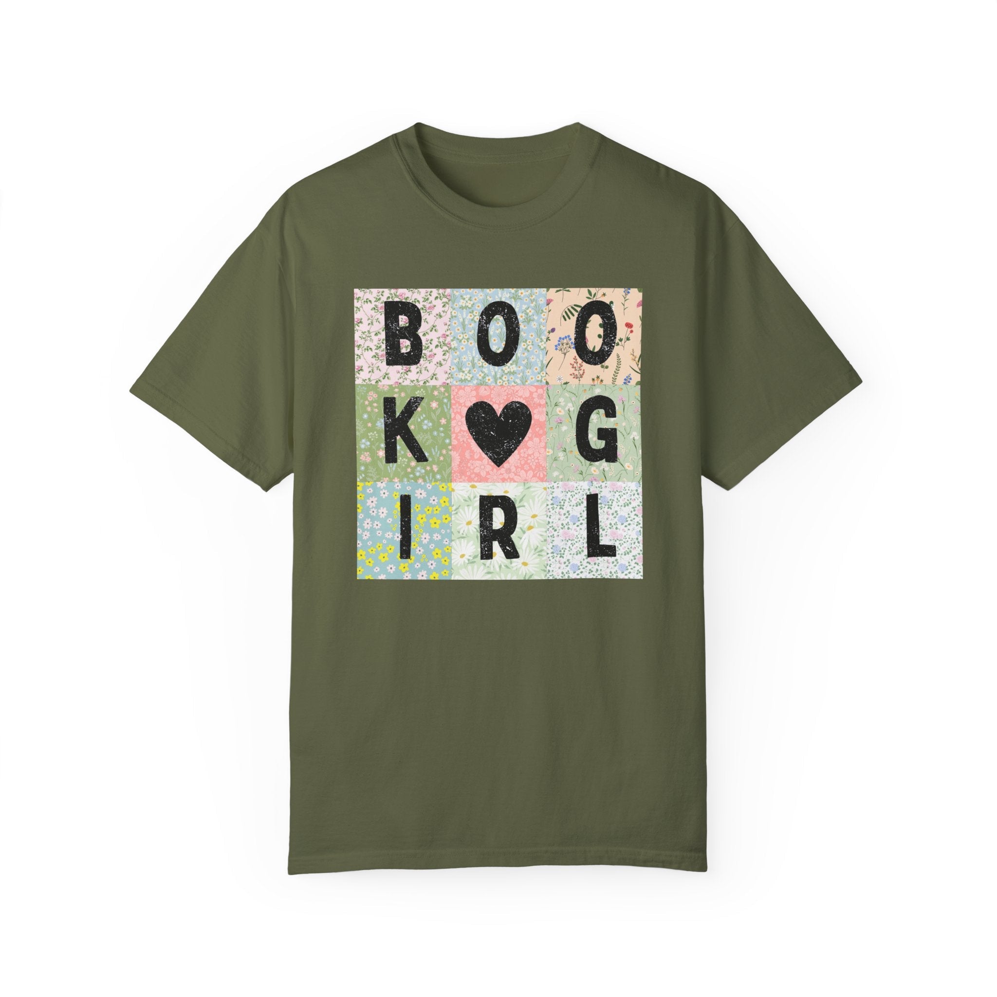 Book Lover Tee Shirt with Flowers: Book Girl | Cute Bookish T-Shirt for Romance Reader Who Loves Flowers, Floral Goblincore Wildflowers Tee - Opal and June