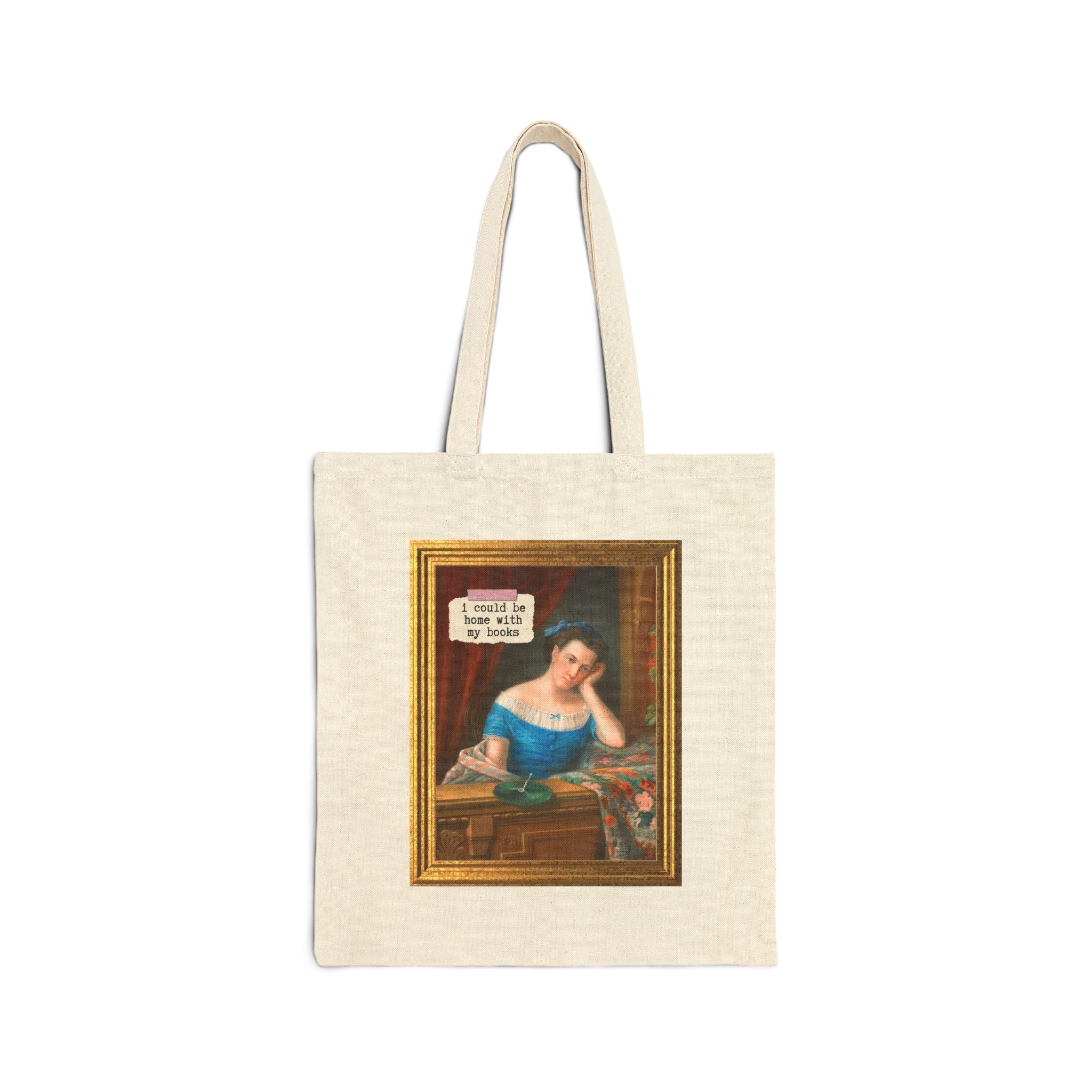 Book Lover Tote Bag for Romance Reader Who Loves Art History, Funny Saying Bookish Tote with 19th Century Painting, Cute Librarian Gift - Opal and June