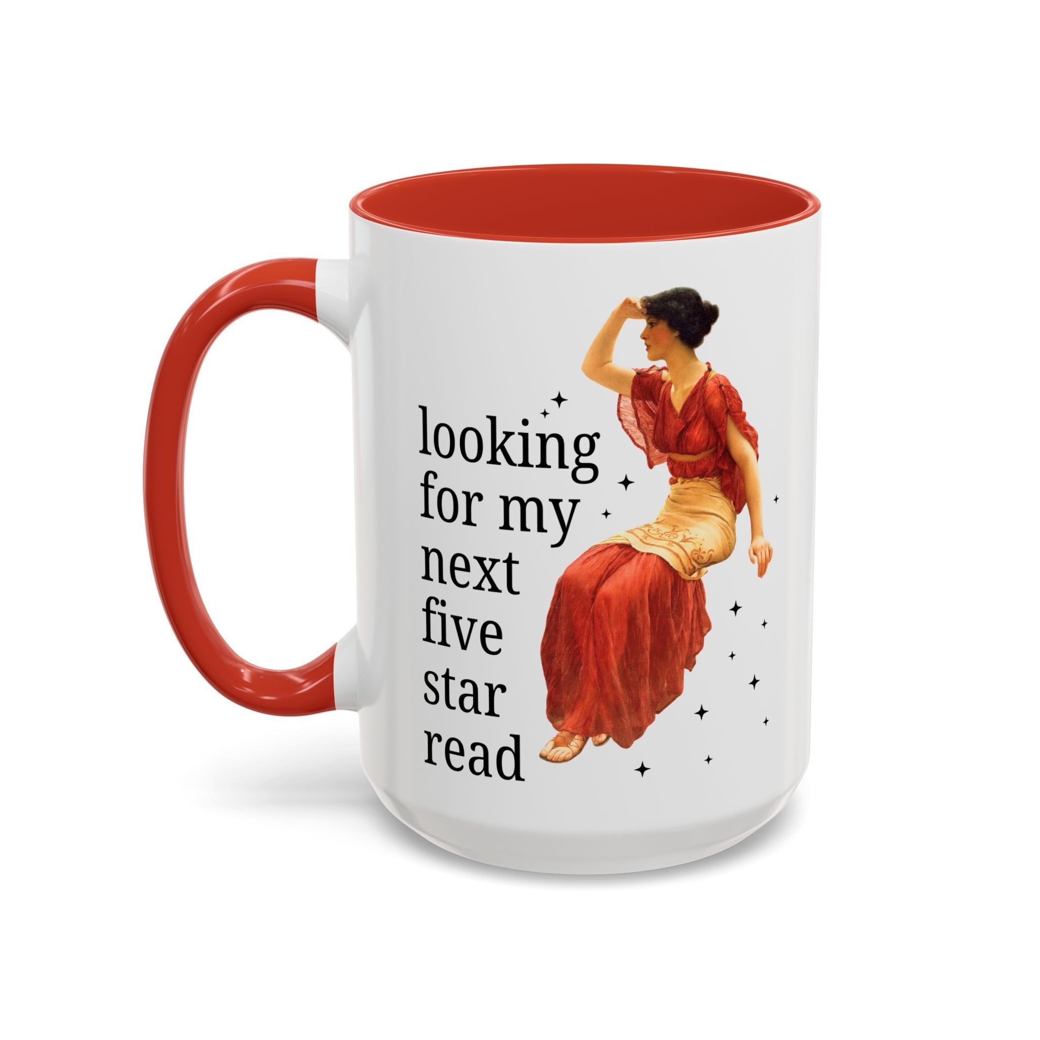 Bookish Art History Coffee Mug: Looking For My Next Five Star Reader, Silly Book Lover 15 Oz Coffee Mug for Bookworm Who Loves 19th Century Art - Opal and June