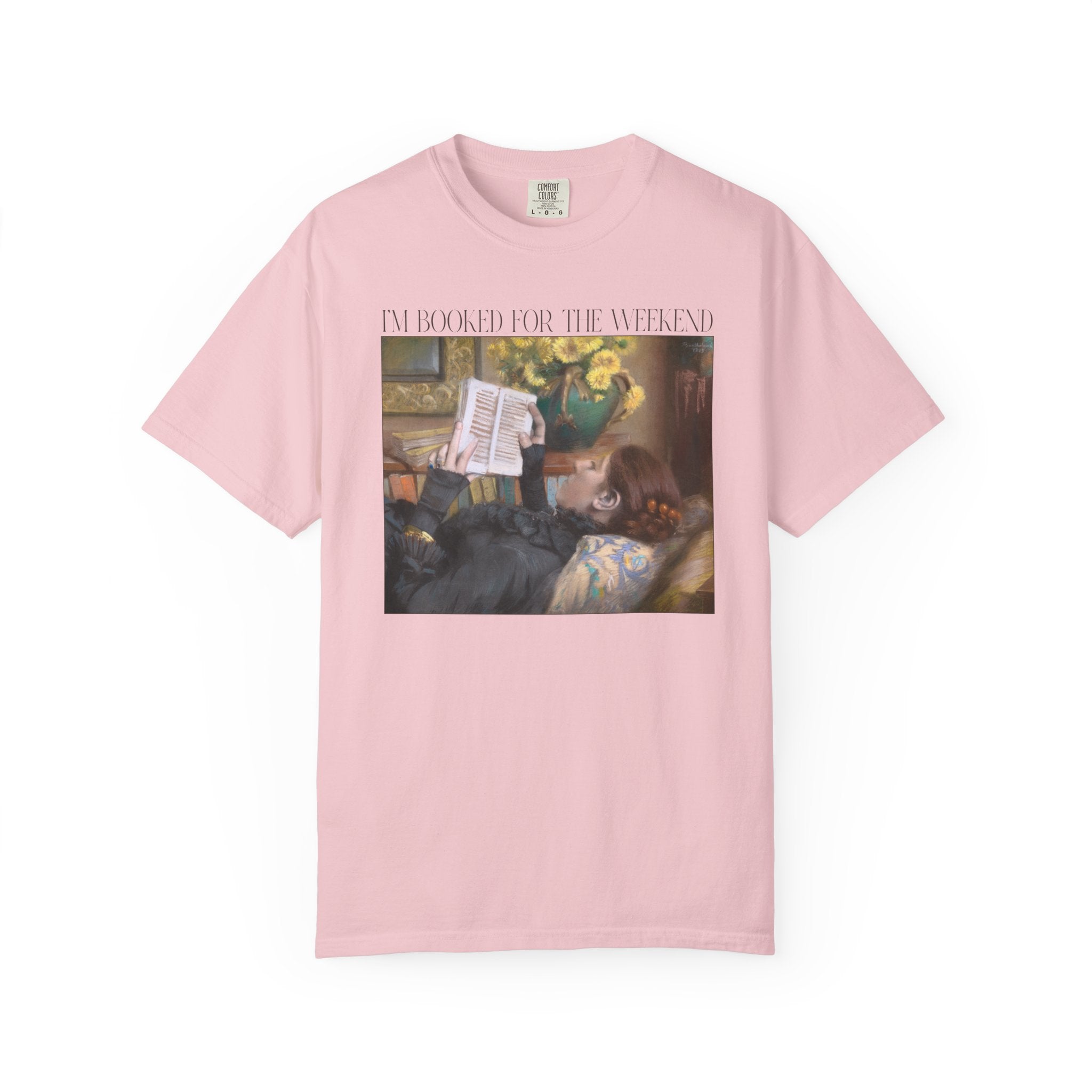 Bookish Art History Lover Tee Shirt for Friend Who Loves Reading: I'm Booked for the Weekend, Cute Librarian or Romance Reader Painting Tee - Opal and June