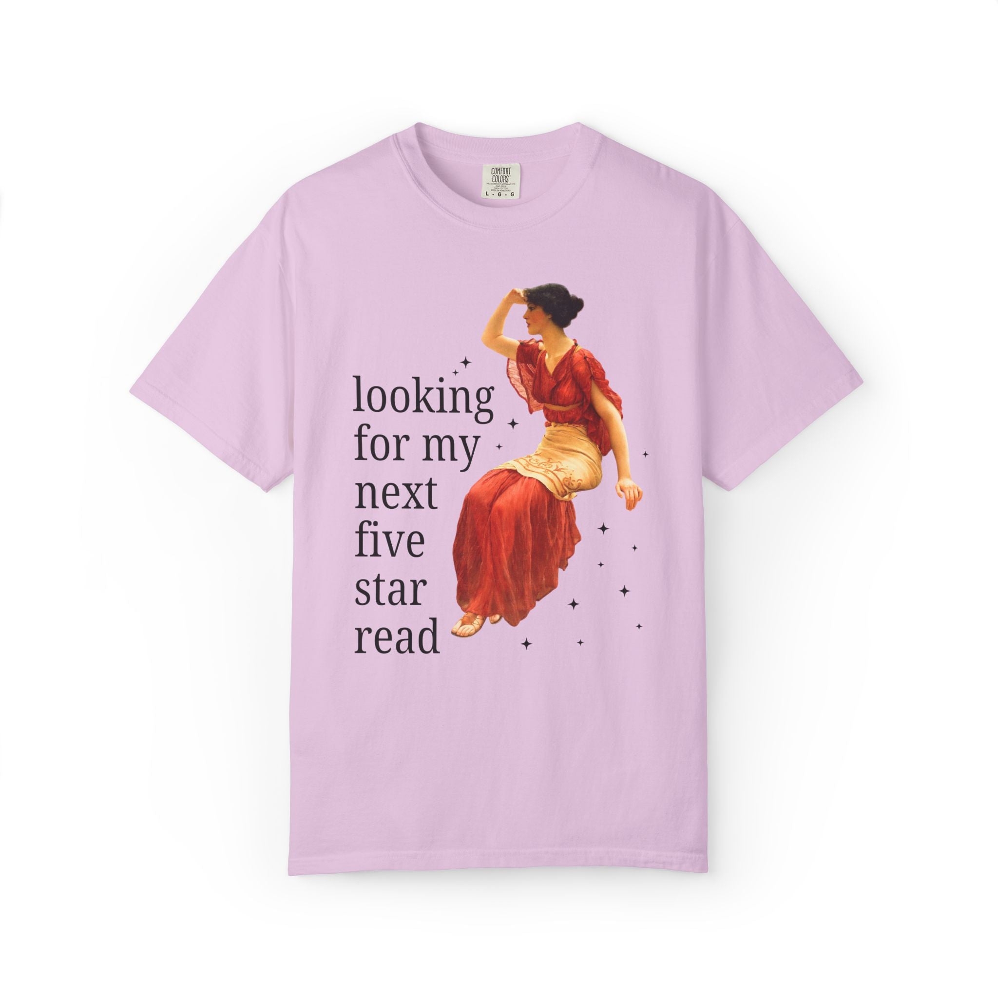 Bookish Art History Tee Shirt: Looking For My Next Five Star Reader, Silly Book Lover T-Shirt for Bookworm Who Loves 19th Century Art - Opal and June