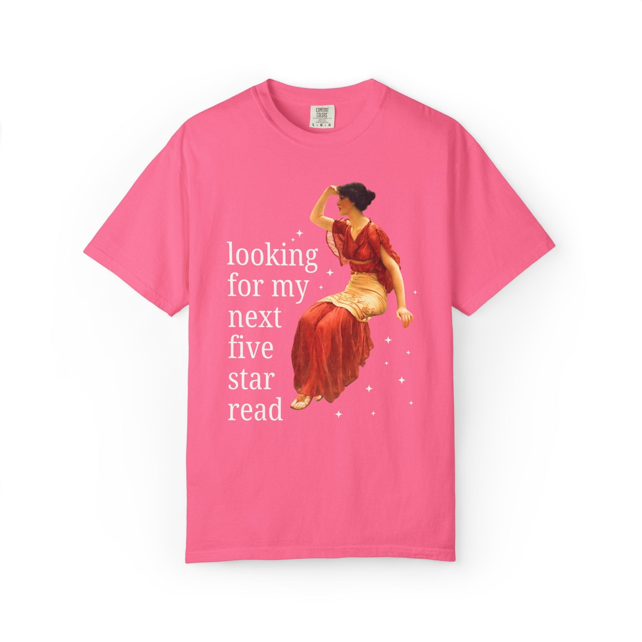 Bookish Art History Tee Shirt: Looking For My Next Five Star Reader, Silly Book Lover T-Shirt for Bookworm Who Loves 19th Century Art - Opal and June