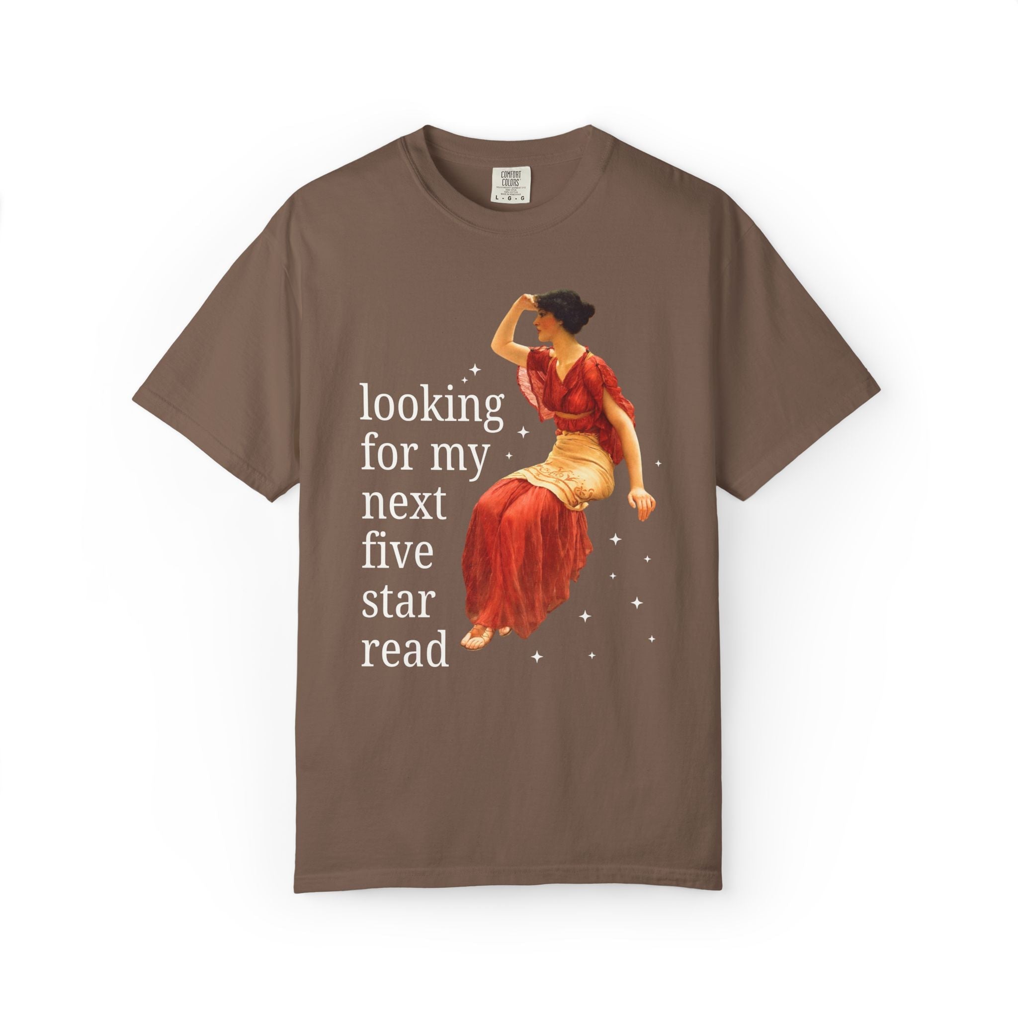 Bookish Art History Tee Shirt: Looking For My Next Five Star Reader, Silly Book Lover T-Shirt for Bookworm Who Loves 19th Century Art - Opal and June