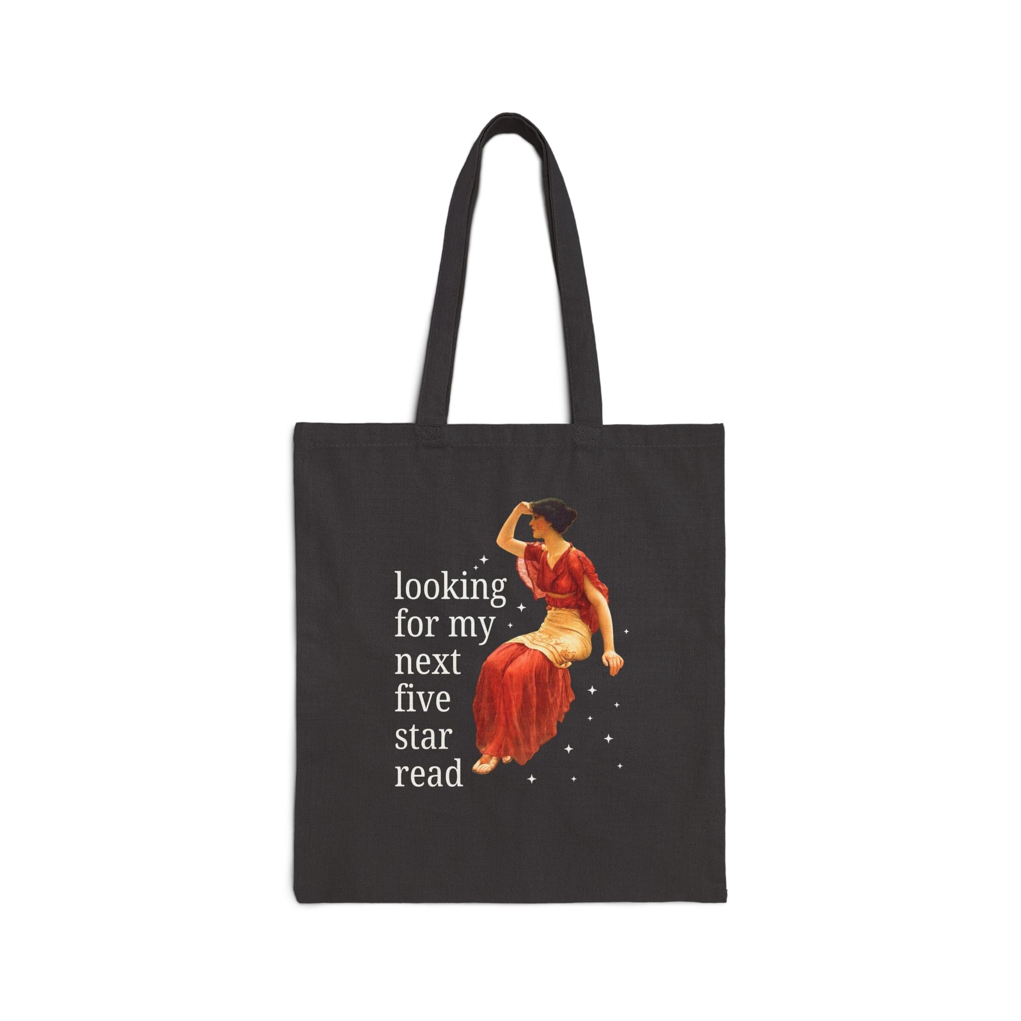 Bookish Art History Tote Bag: Looking For My Next Five Star Reader, Silly Book Lover Tote for Bookworm Who Loves 19th Century Art - Opal and June