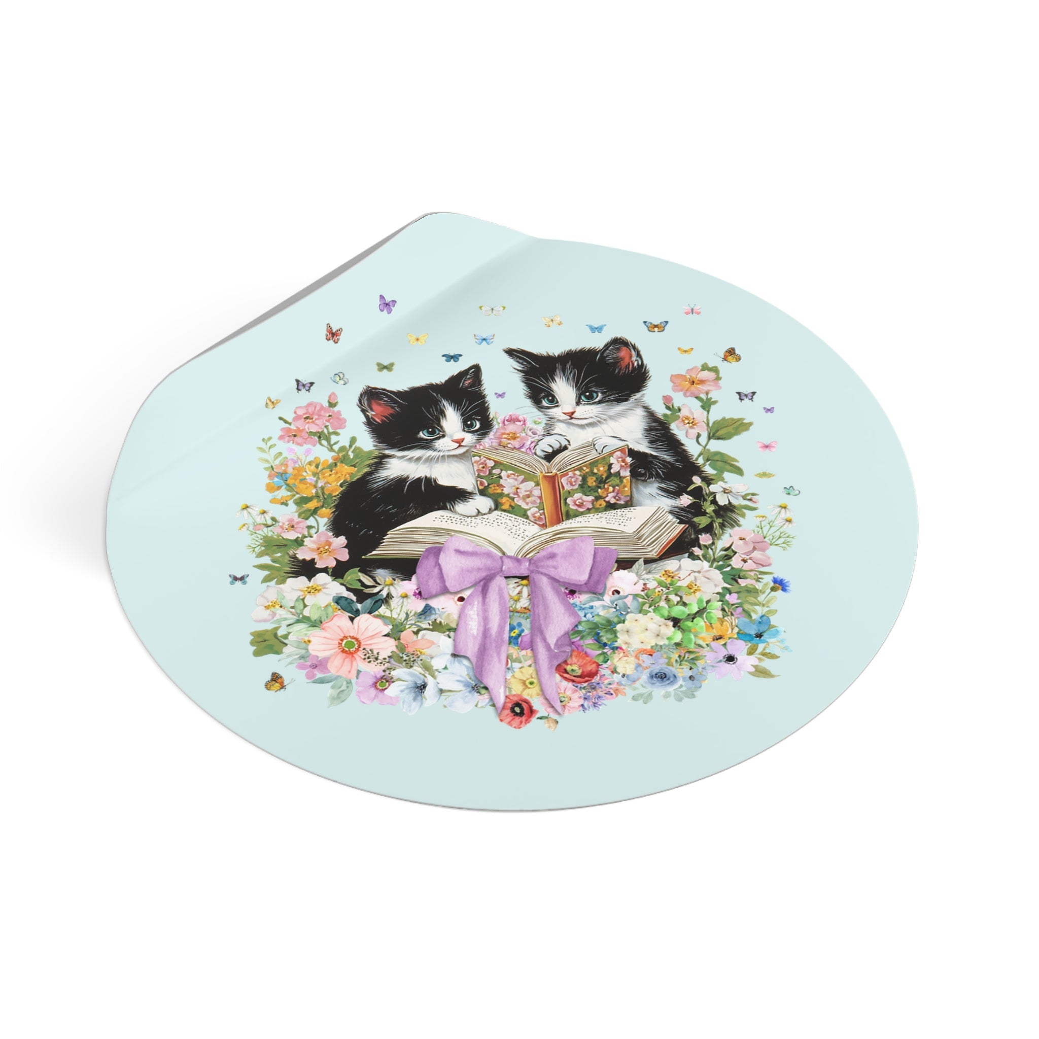 Bookish Cat Lover Sticker, Cat Mom, Cat Dad Who Loves Reading, Cute School Librarian Sticker for Bookworm Who Loves Kittens, 90s Throwback - Opal and June