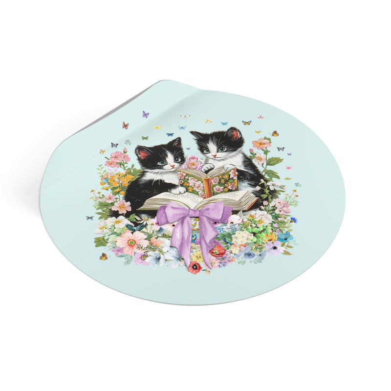 Bookish Cat Lover Sticker, Cat Mom, Cat Dad Who Loves Reading, Cute School Librarian Sticker for Bookworm Who Loves Kittens, 90s Throwback - Opal and June