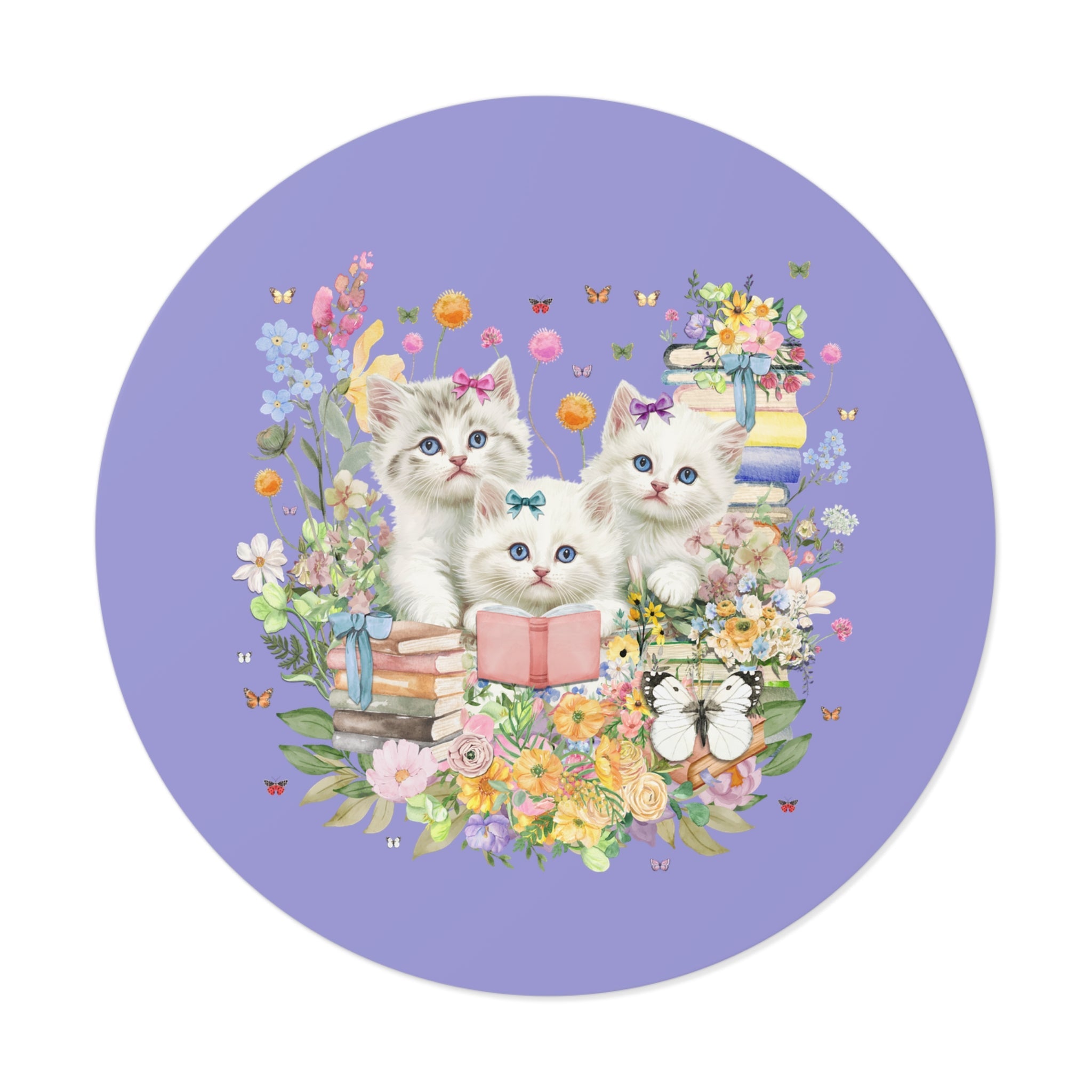 Bookish Cat Lover Sticker for Cat Mom or Cat Dad Who Loves Reading: 90s Throwback Sticker with Butterflies, Gift for Bookworm or Author - Opal and June