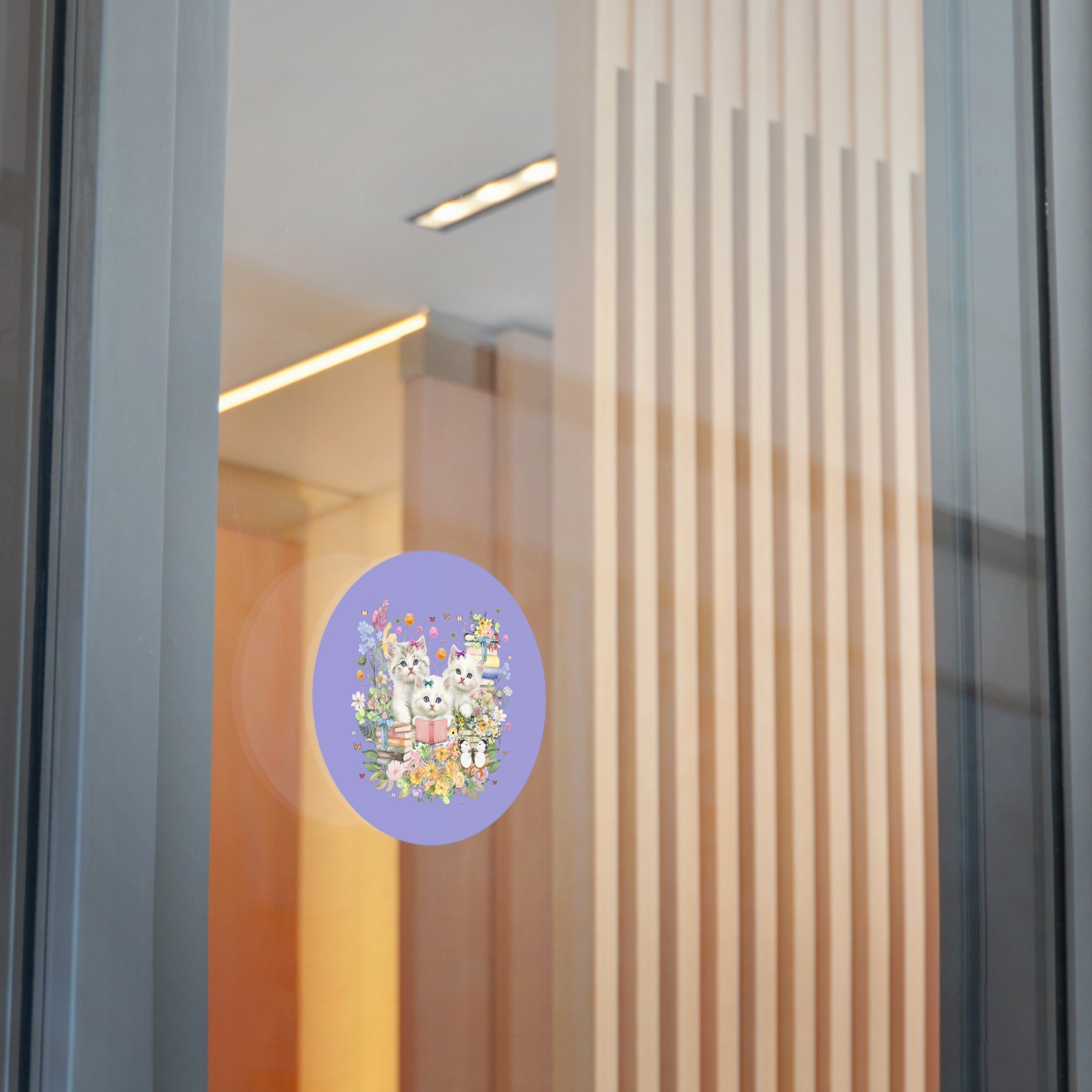 Bookish Cat Lover Sticker for Cat Mom or Cat Dad Who Loves Reading: 90s Throwback Sticker with Butterflies, Gift for Bookworm or Author - Opal and June