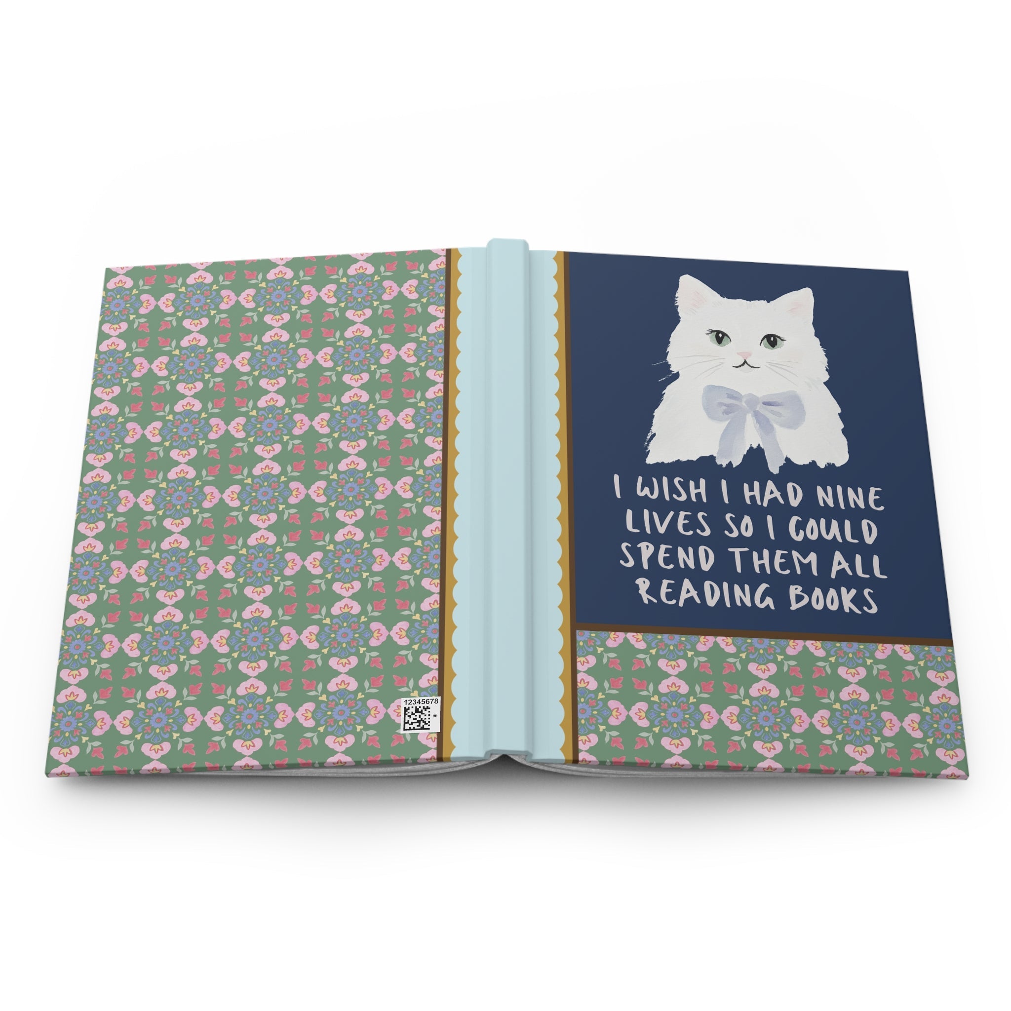 Bookish Cat Notebook: I Wish I Had Nine Lives, Silly Romance Reader Cat Mom Journal, Silly Vintage Aesthetic Animal Lover Gift for Librarian - Opal and June