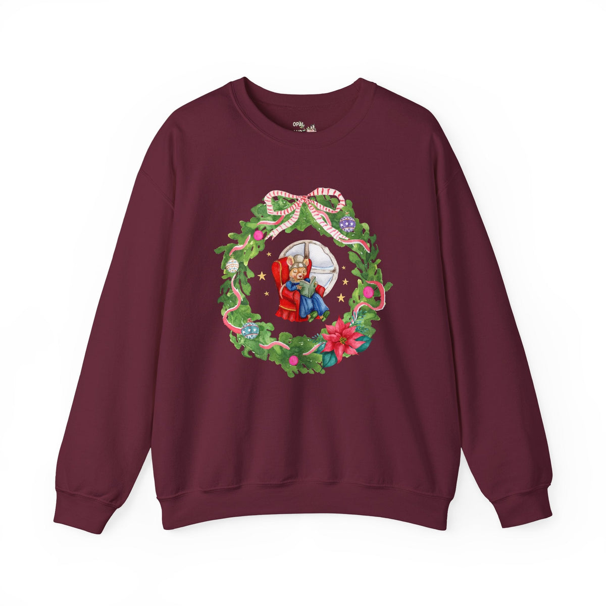Bookish Christmas Mouse Sweatshirt - Opal and June