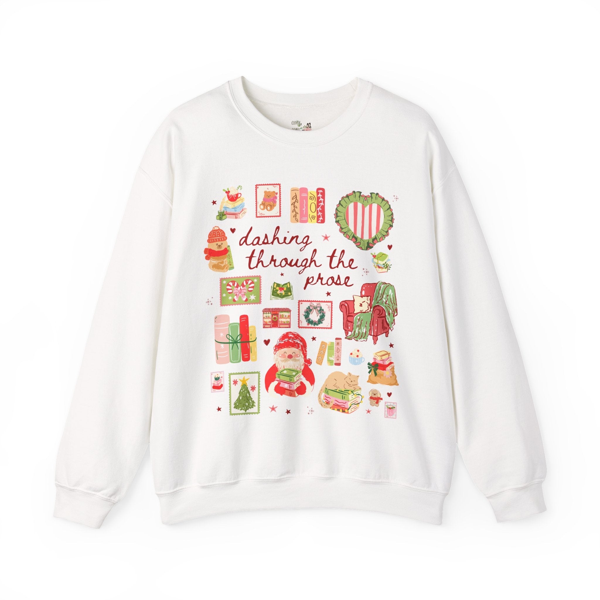 Bookish Christmas Sweatshirt for Romance Reader or School Librarian, Funny Saying Book Lover Gift Idea, Matching Holiday Shirt for Bookworm - Opal and June