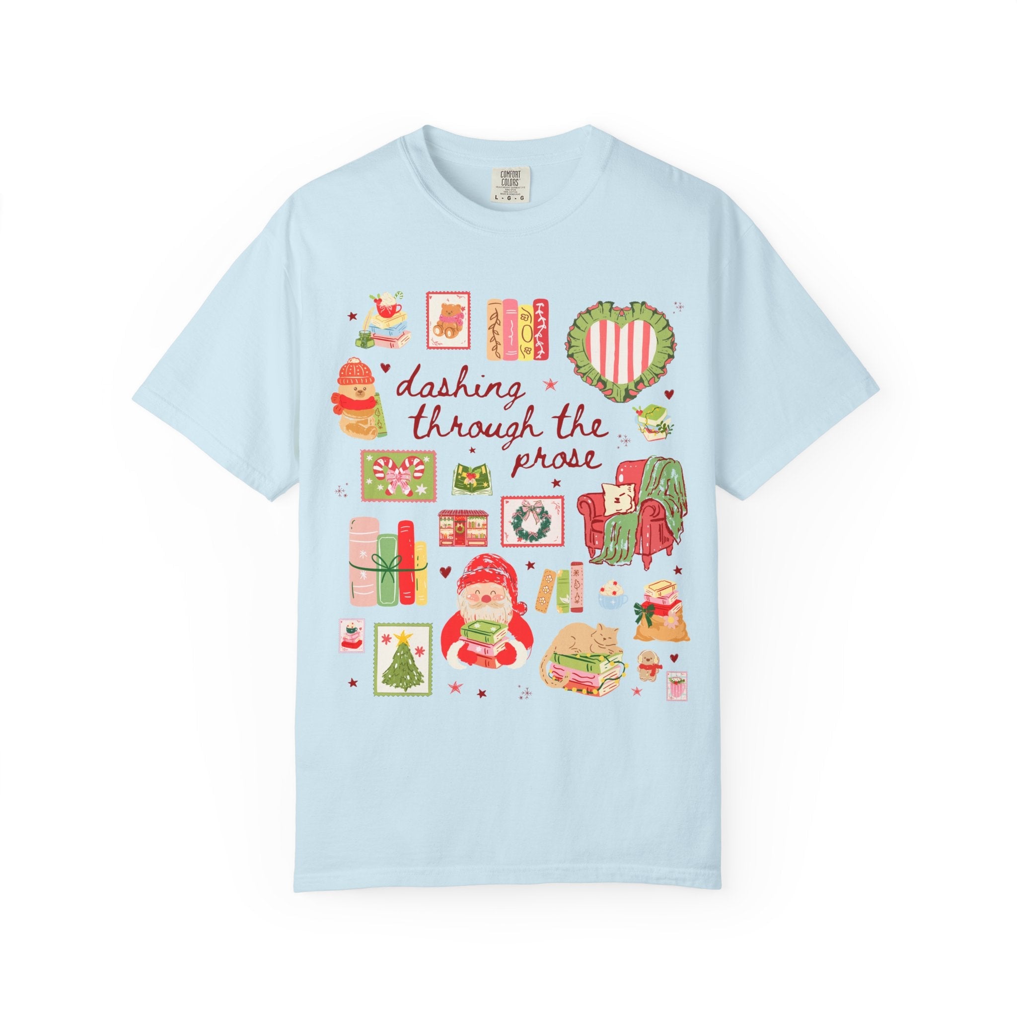 Bookish Christmas Tee Shirt for Romance Reader or School Librarian, Funny Saying Book Lover Gift Idea, Matching Holiday Tee for Bookworm - Opal and June