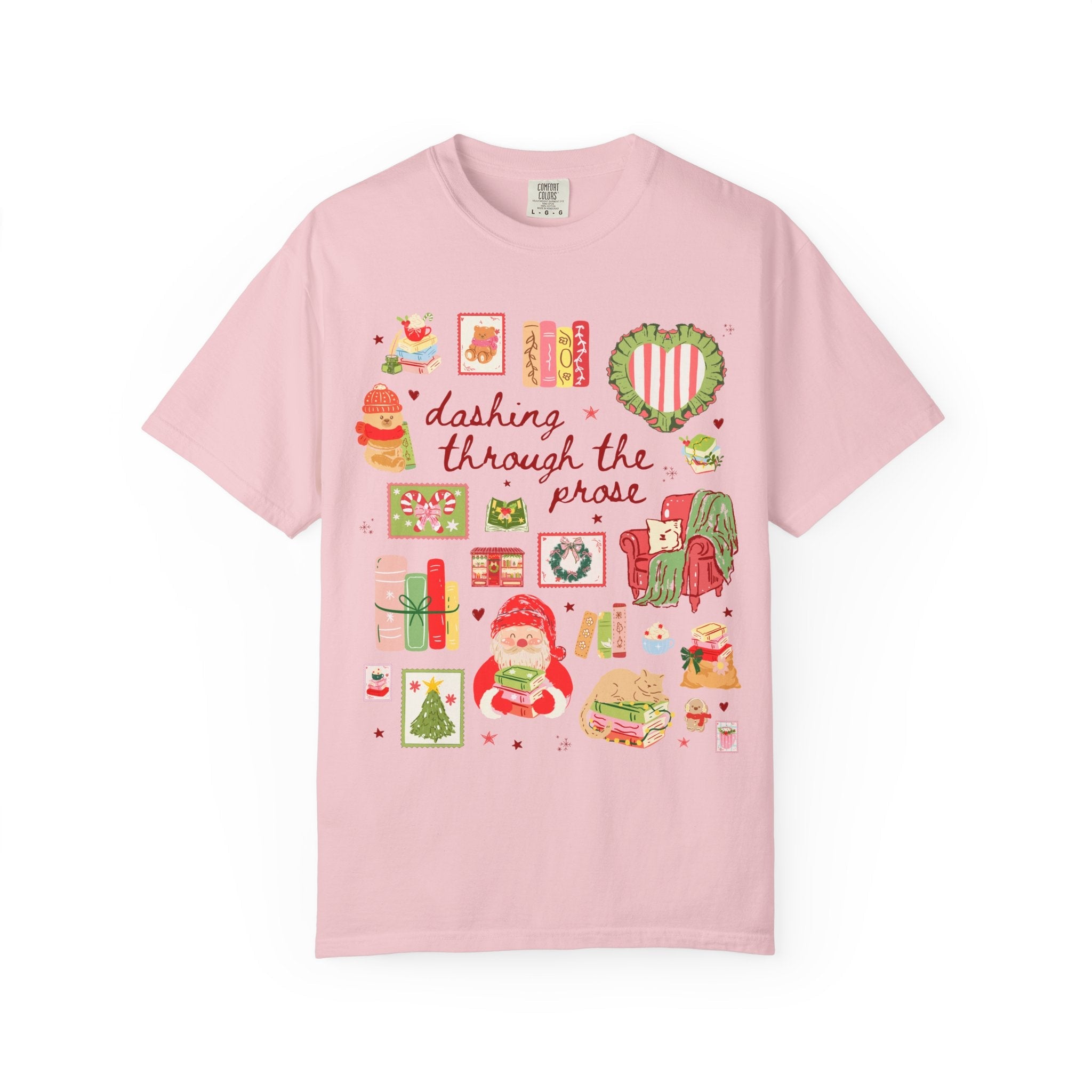 Bookish Christmas Tee Shirt for Romance Reader or School Librarian, Funny Saying Book Lover Gift Idea, Matching Holiday Tee for Bookworm - Opal and June