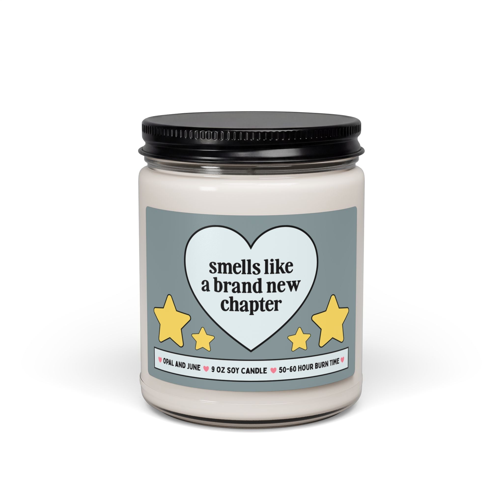 Bookish Congratulations Gift for Friend with a New Job, Co-Worker Starting a New Career: Smells Like a Brand New Chapter 9 Oz Soy Candle - Opal and June