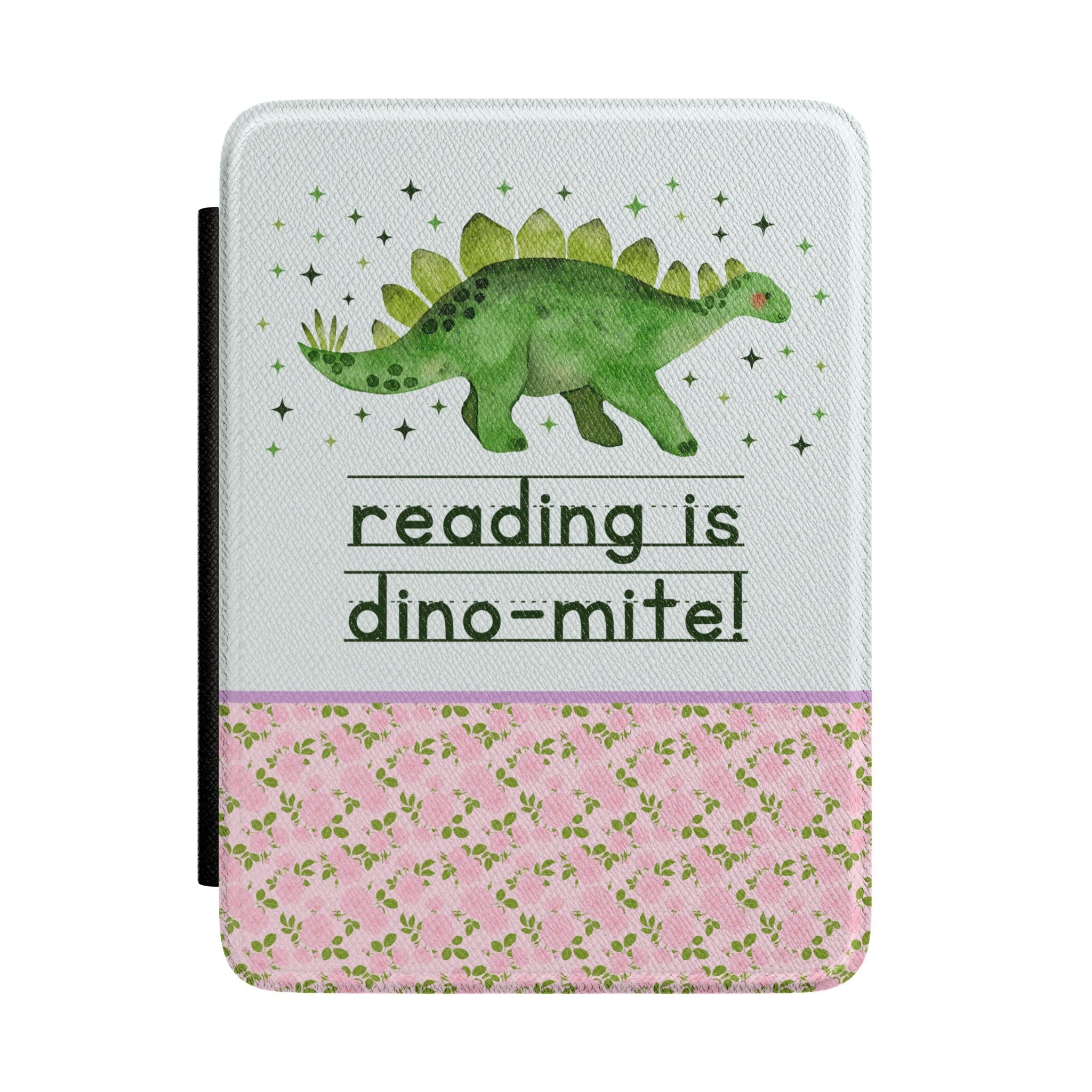 Bookish Dinosaur E-Reader Case Compatible with Kindle, Colorful Maximalist Reading Gift for Bookworm, Teen Daughter Who Reads - Opal and June
