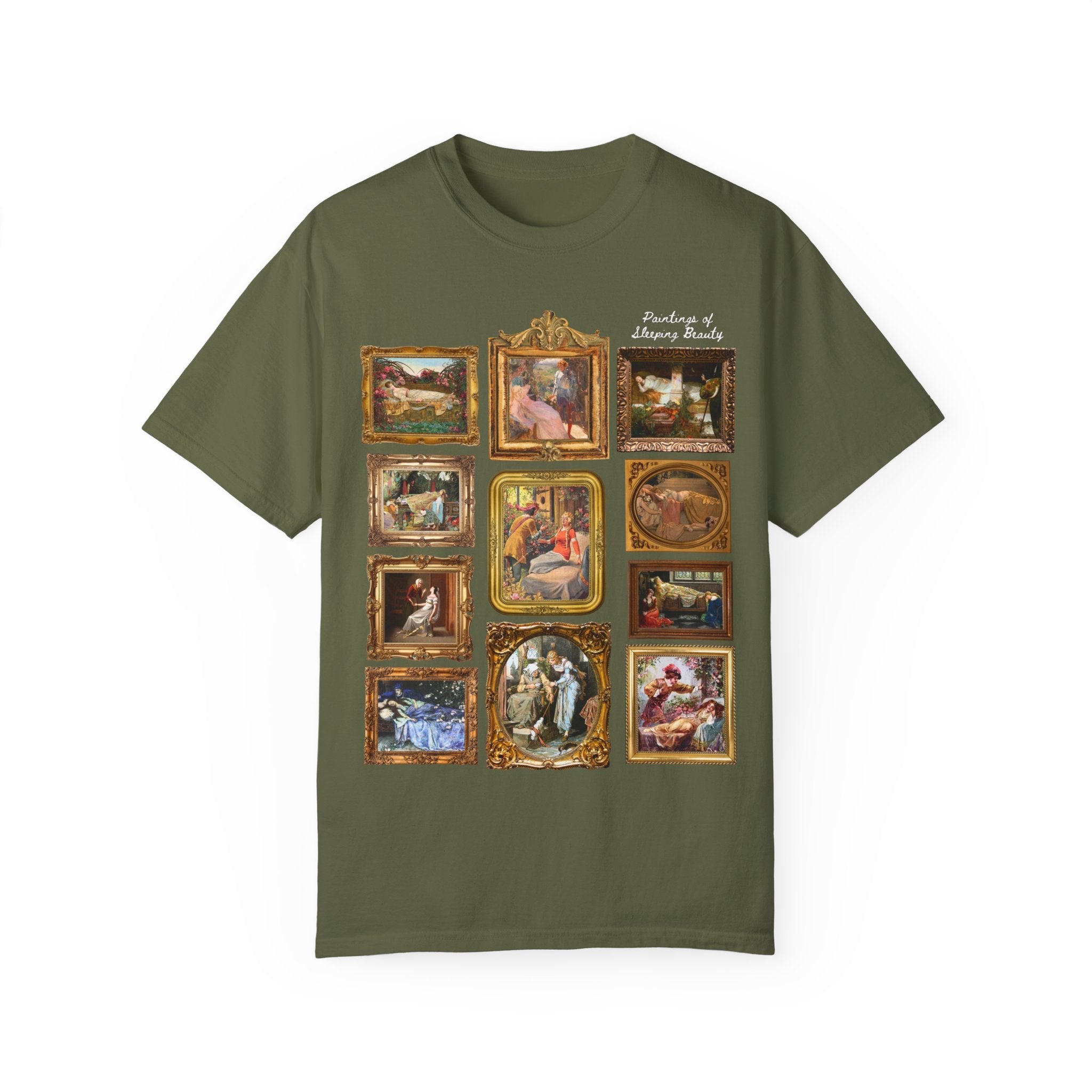 Bookish Fairy Tale Art History T-Shirt: Paintings of Sleeping Beauty, Charles Perrault, Brothers Grimm, European Folklore, 19th Century Art - Opal and June