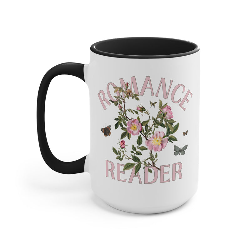 Bookish Floral Coffee Mug for Romance Reader: Vintage Botanical Mug with Butterflies - Opal and June