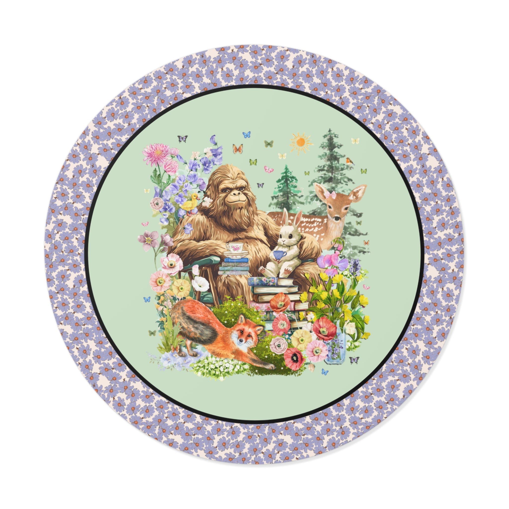 Bookish Forestcore Boho Sasquatch Sticker, Spring Animals, Funny Nature Lover Gift, Butterfly Lover Gift with 90s Aesthetic, Cottagecore Fox - Opal and June