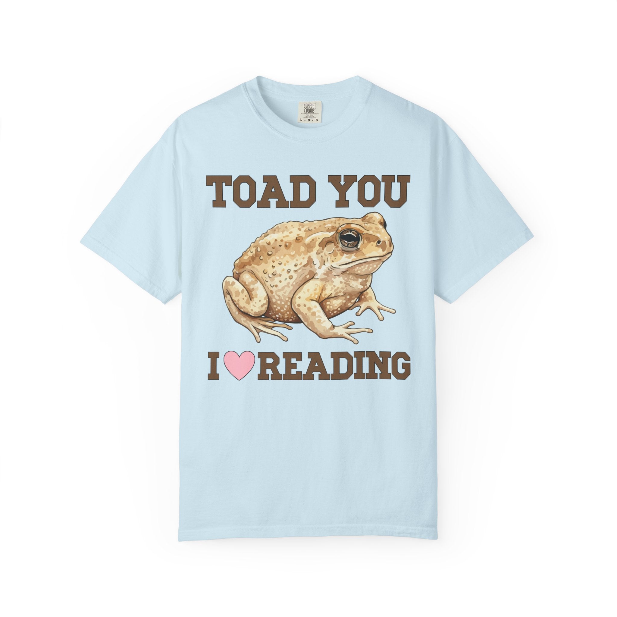 Bookish Frog Lover Tee Shirt with Cute Garden Toad: Toad You I Love Reading, Funny Amphibian Animal Lover T-Shirt for School Librarian - Opal and June