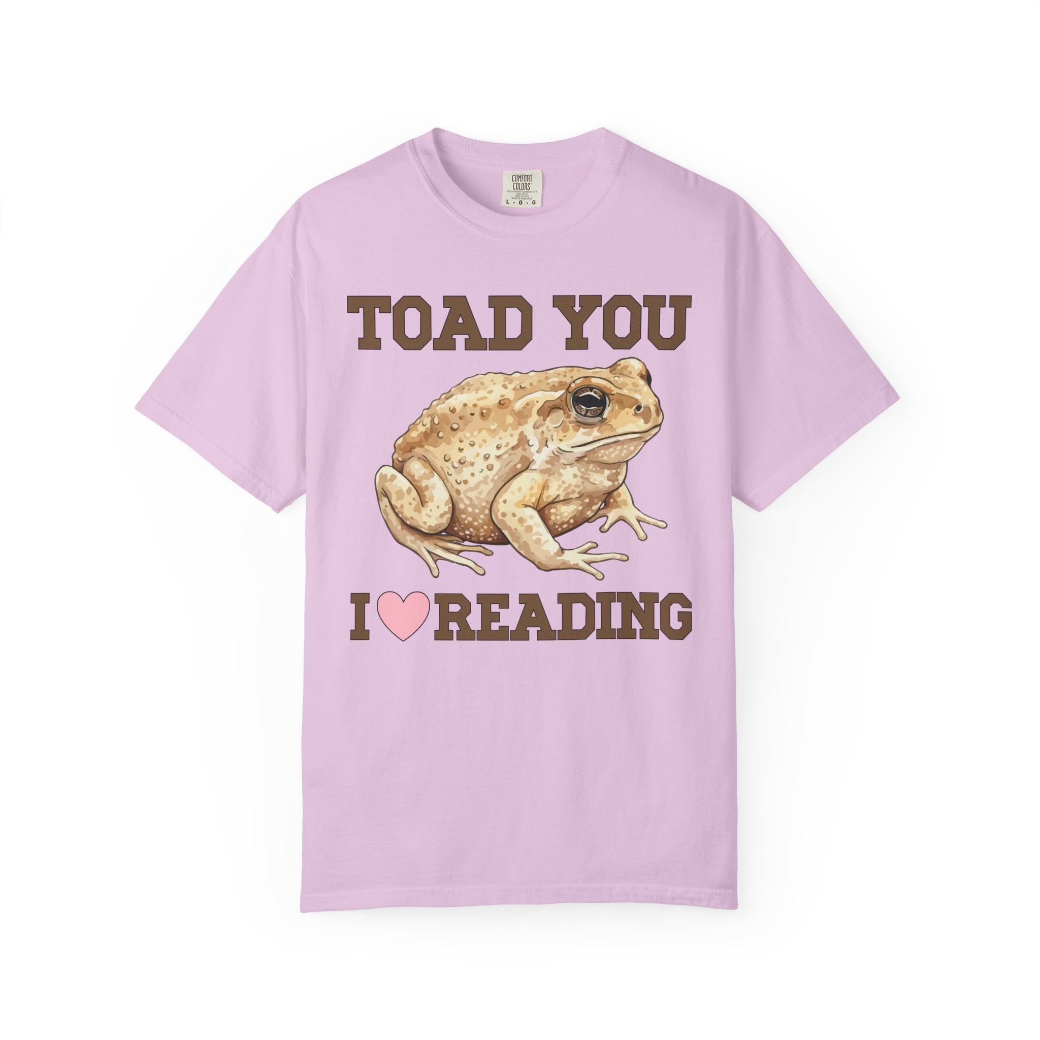 Bookish Frog Lover Tee Shirt with Cute Garden Toad: Toad You I Love Reading, Funny Amphibian Animal Lover T-Shirt for School Librarian - Opal and June