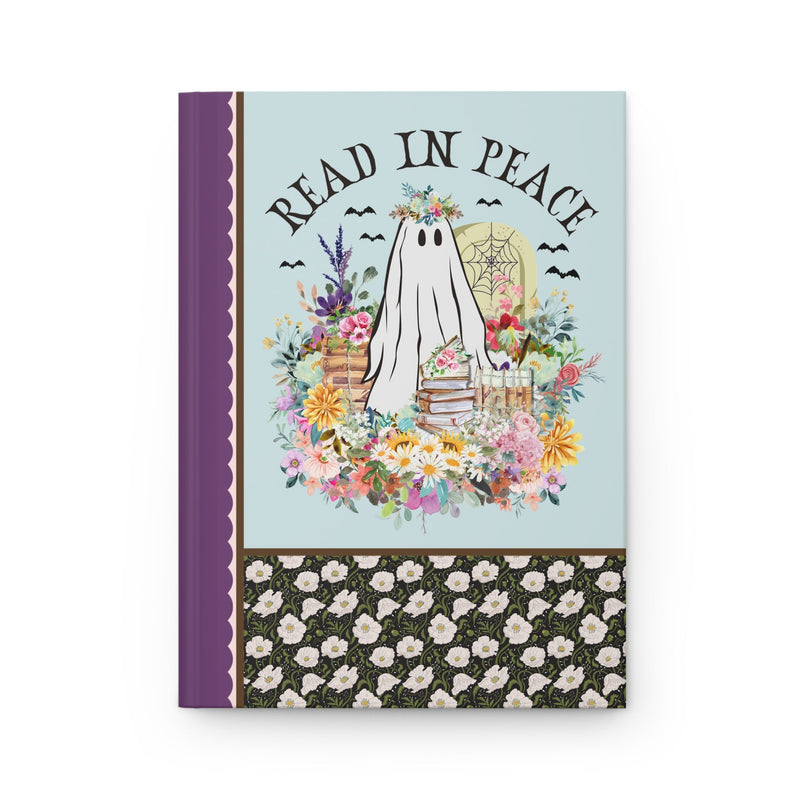 Bookish Halloween Teacher Notebook with Cute Floral Ghost Holding Books, Silly Dreamcore Book Lover Gift for Spooky Season, 90s Throwback - Opal and June