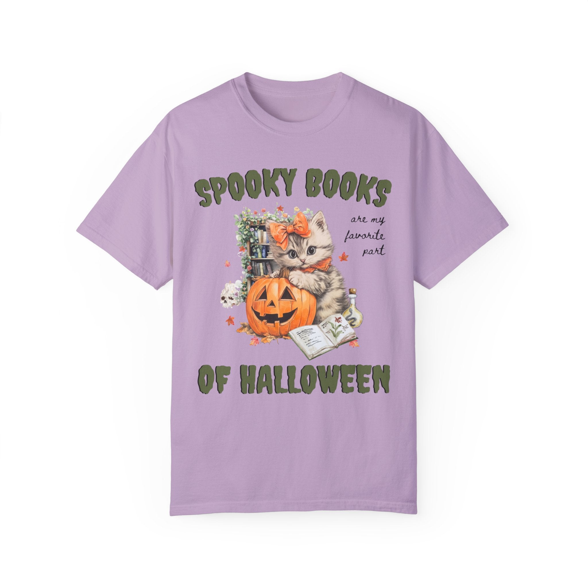 Bookish Halloween Tee Shirt for Cat Lover - Opal and June