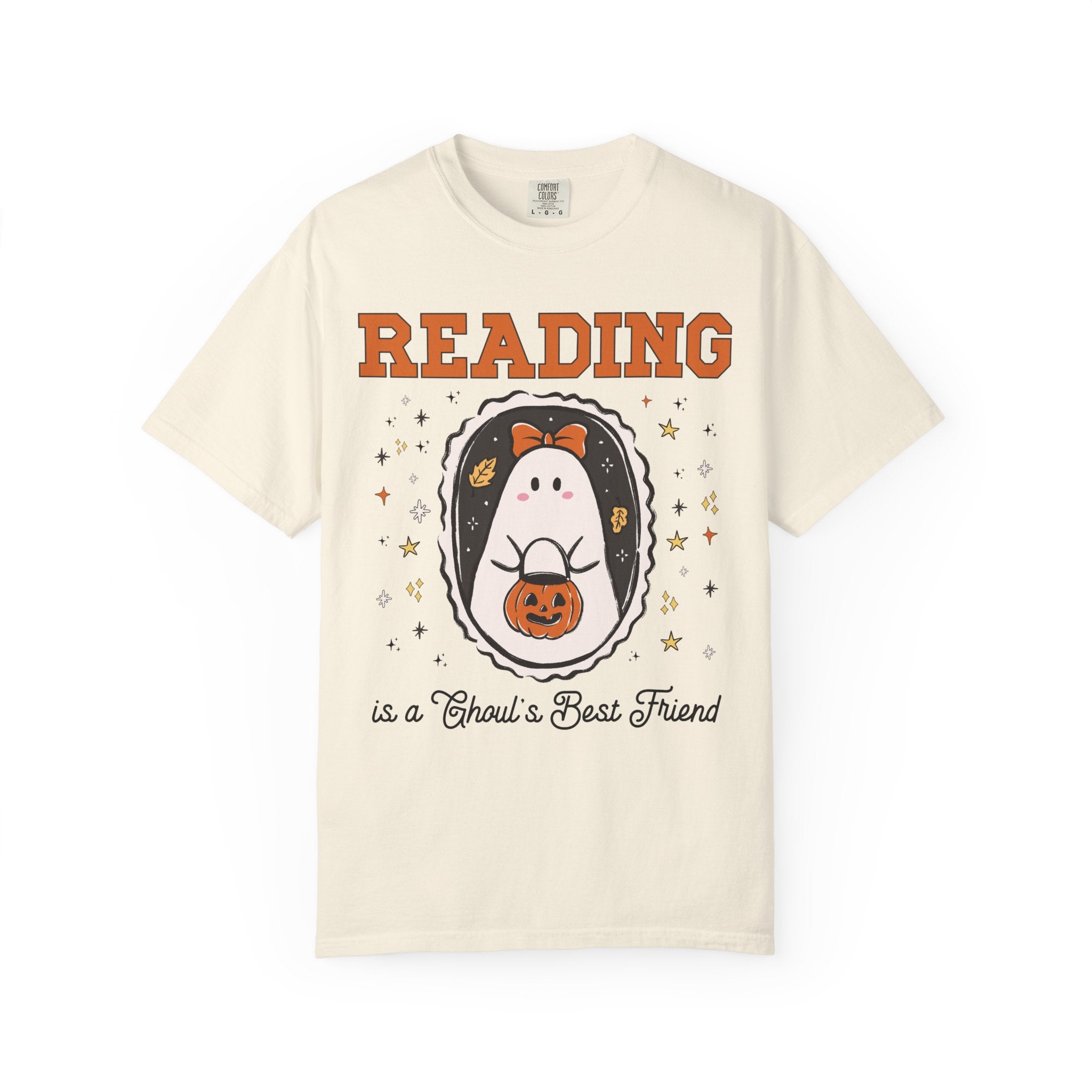 Bookish Halloween Tee Shirt for Spooky Book Reader, Funny Saying Halloween Romance Reader T-Shirt with Stars, Cute School Librarian Shirt - Opal and June