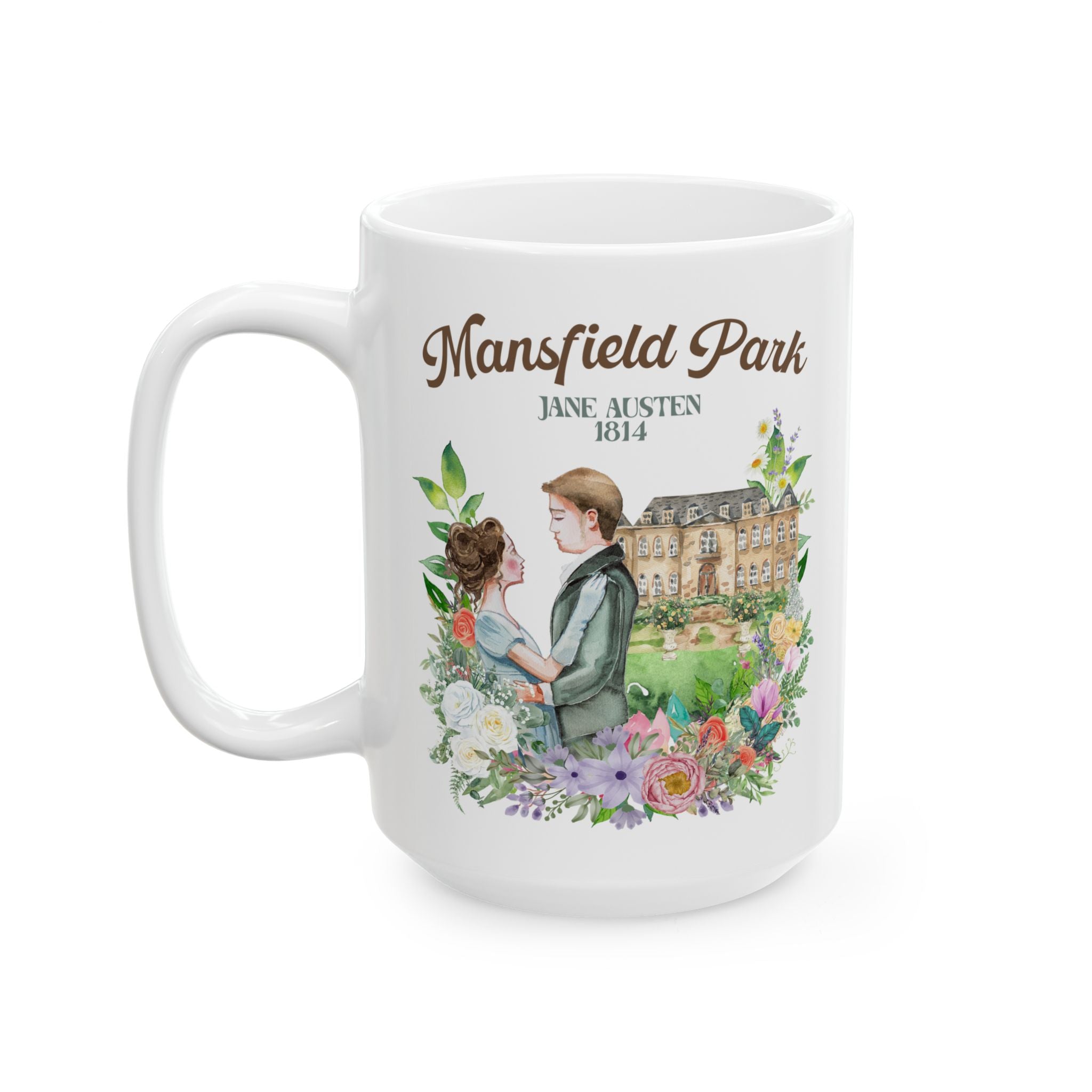 Bookish Jane Austen Mug for Romance Reader: Mansfield Park by Jane Austen | Nineteenth Century English Literature, Gift for Librarian - Opal and June
