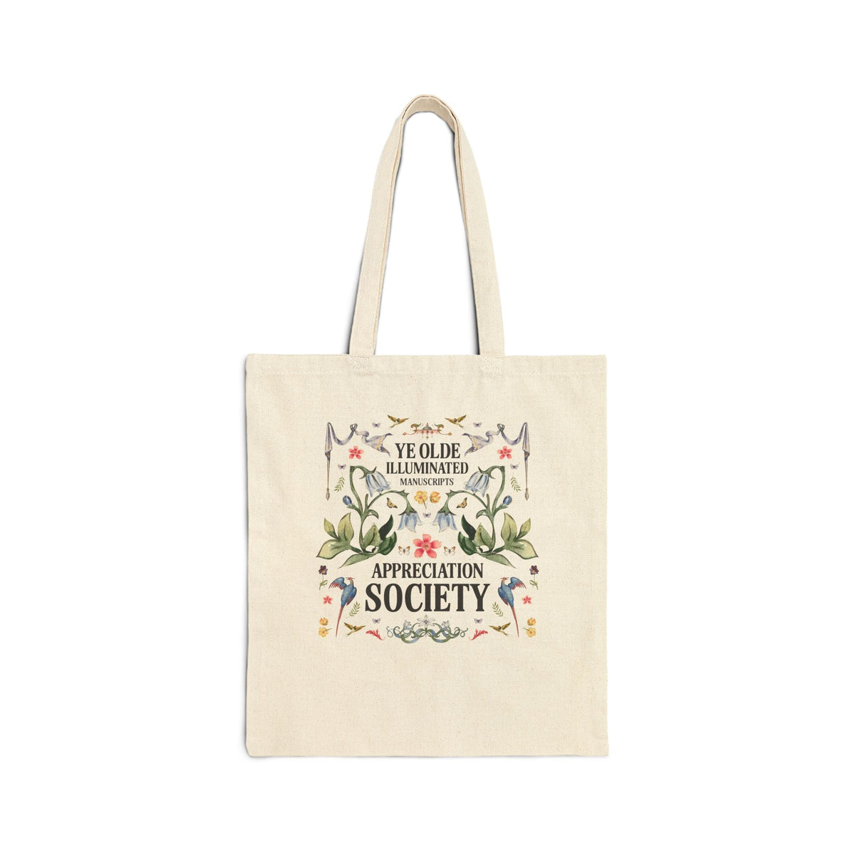 Bookish Medieval History Buff Tote Bag for Book Lover Who Loves Historical Monks: Ye Olde Illuminated Manuscripts Appreciation Society - Opal and June