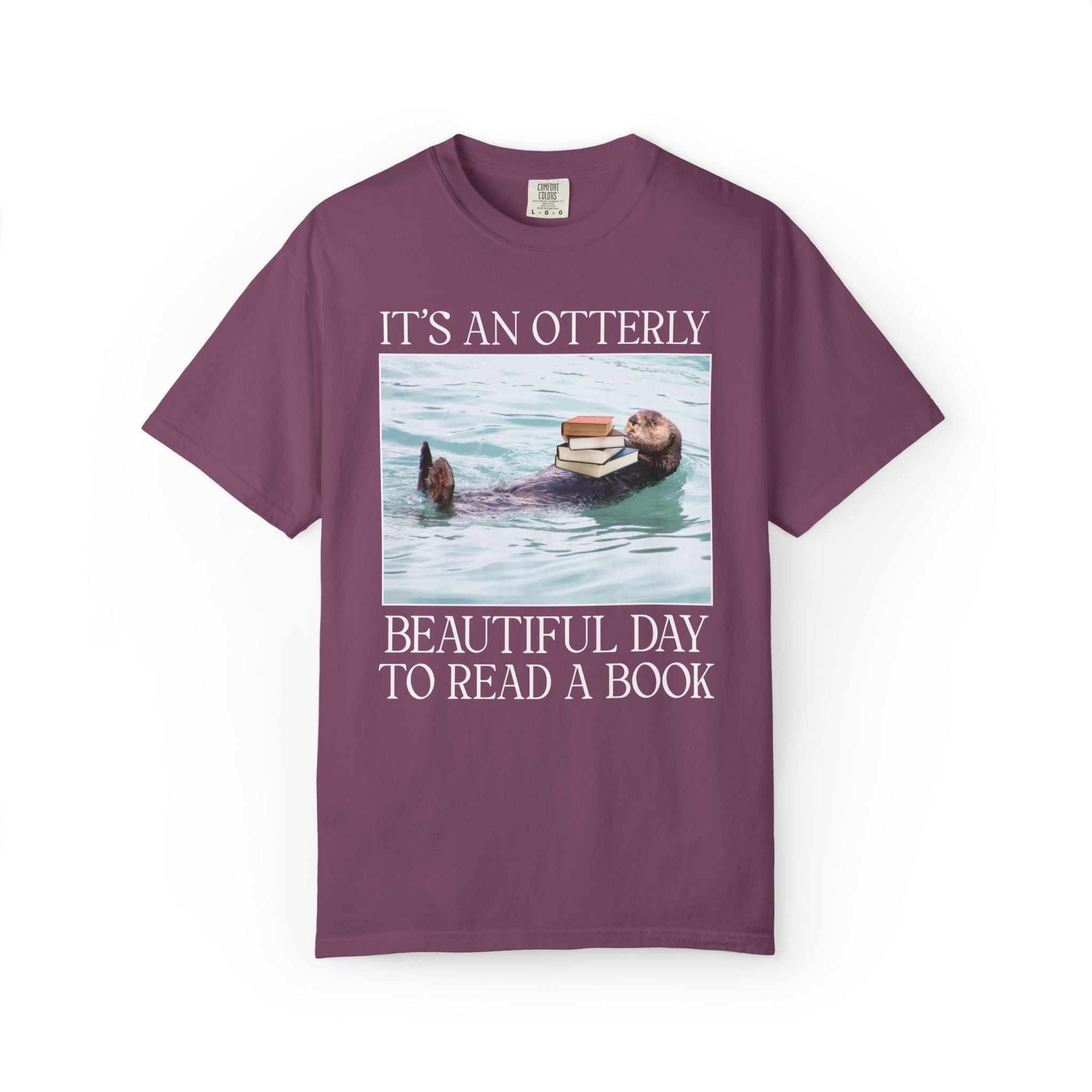 Bookish Otter Tee Shirt for Friend Who Loves Reading: It's an Otterly Beautiful Day to Read a Book, Cute Book Lover T-Shirt for Animal Lover - Opal and June