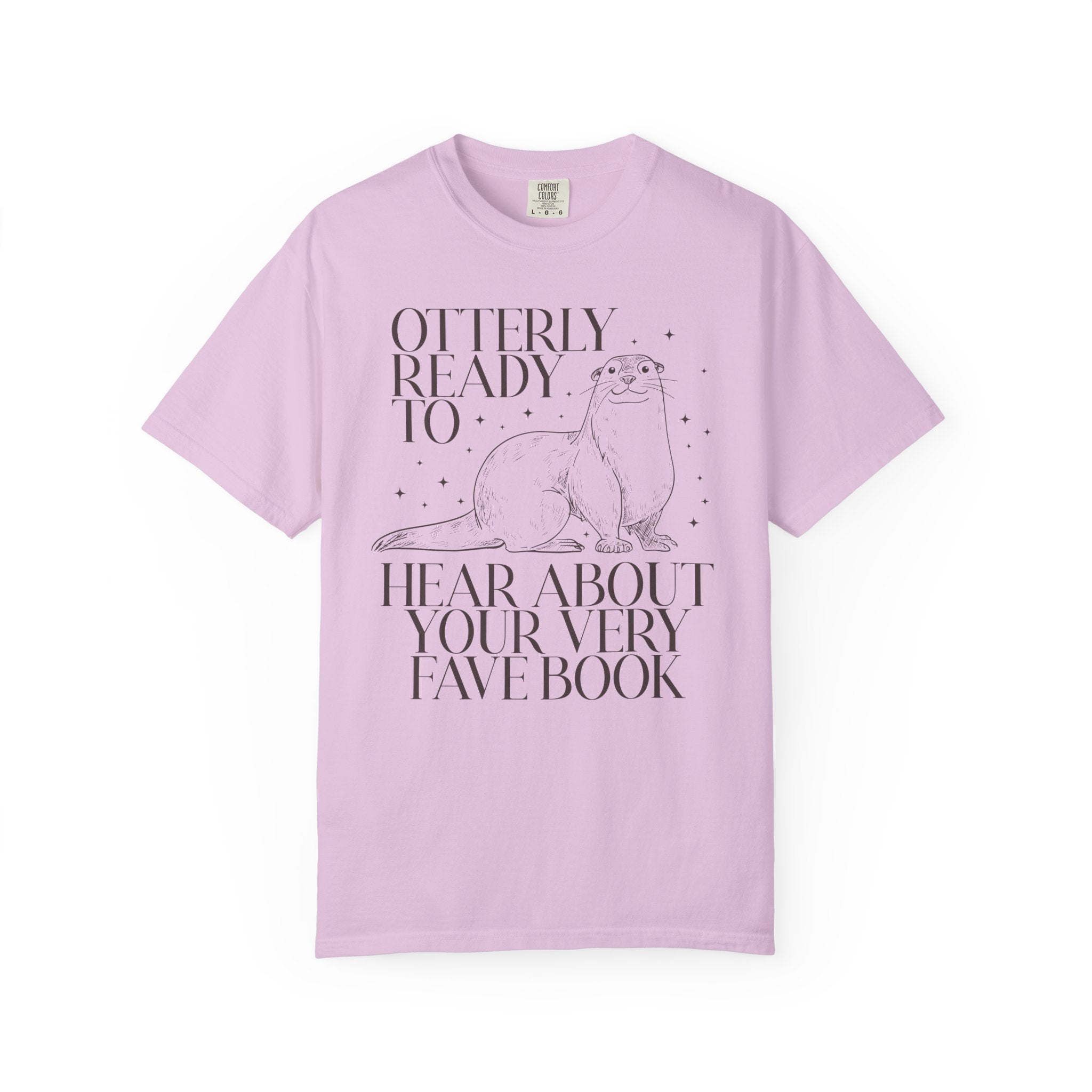 Bookish Otter Tee Shirt with Stars, Funny Saying Book Lover T-Shirt for School Librarian or Reading Teacher, Cute Reading Month Bookworm Tee - Opal and June