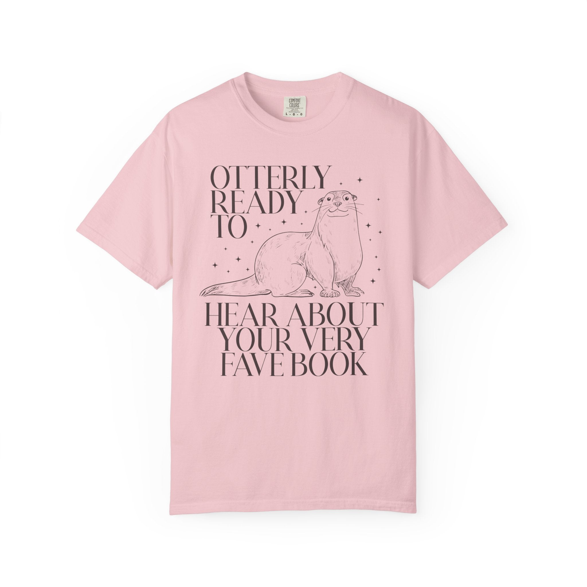 Bookish Otter Tee Shirt with Stars, Funny Saying Book Lover T-Shirt for School Librarian or Reading Teacher, Cute Reading Month Bookworm Tee - Opal and June