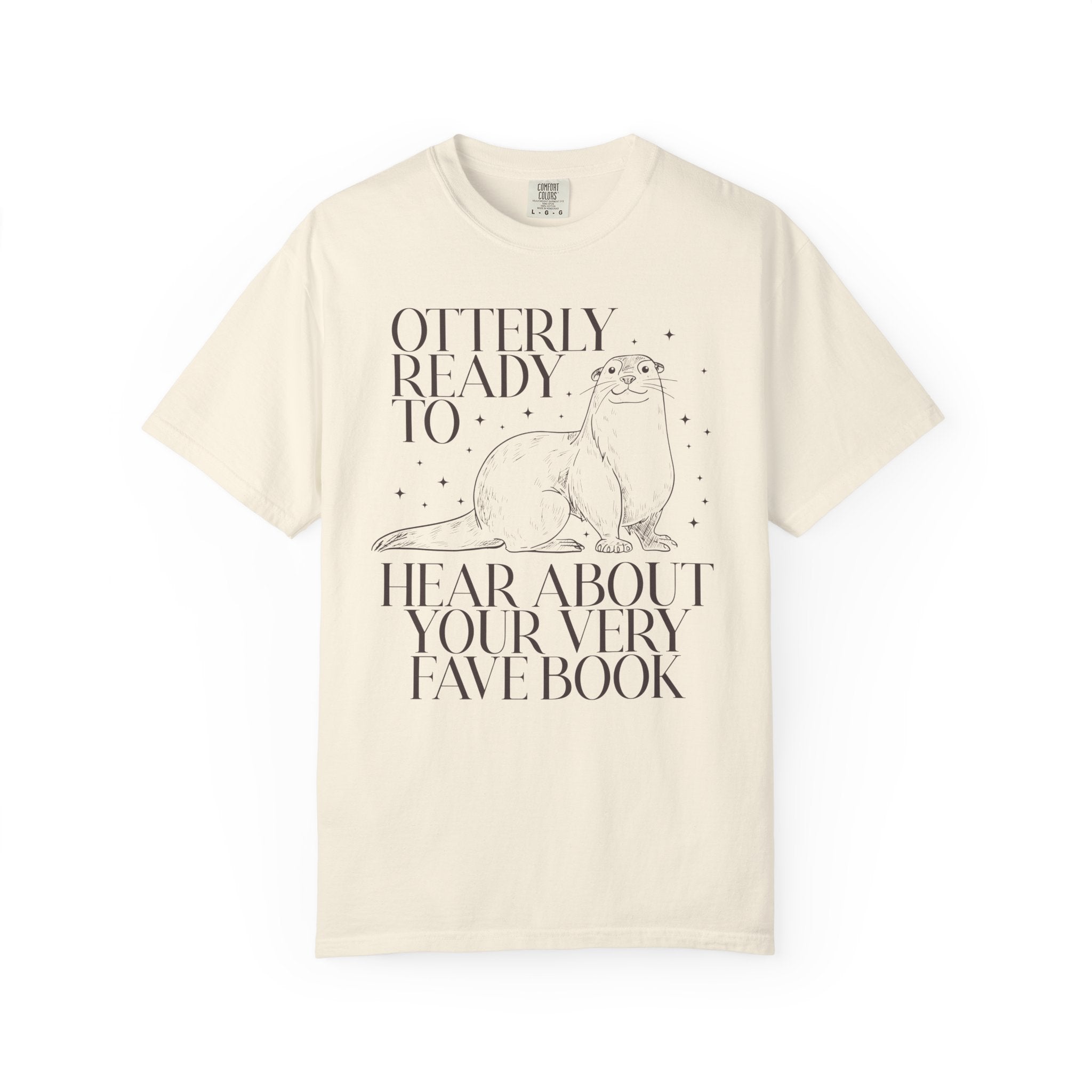 Bookish Otter Tee Shirt with Stars, Funny Saying Book Lover T-Shirt for School Librarian or Reading Teacher, Cute Reading Month Bookworm Tee - Opal and June