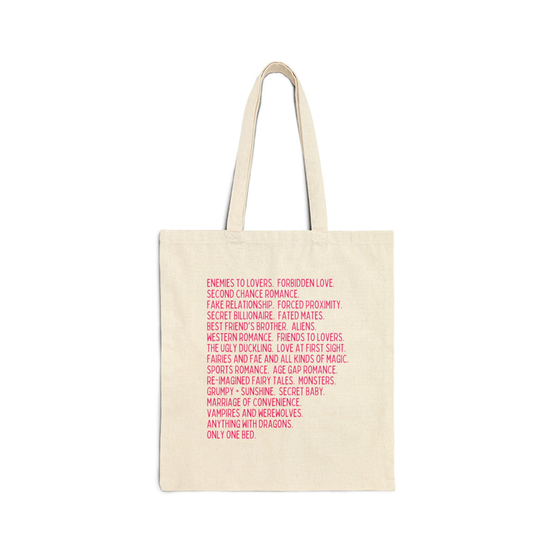 Bookish Romance Tropes Tote for Bookworm Who Loves Romance Tropes - Opal and June