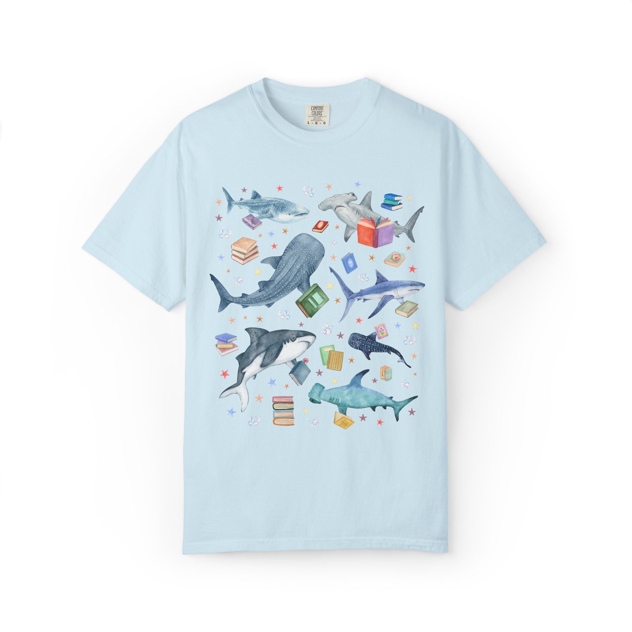 Bookish Shark T-Shirt for School Librarian or Reading Teacher - Opal and June