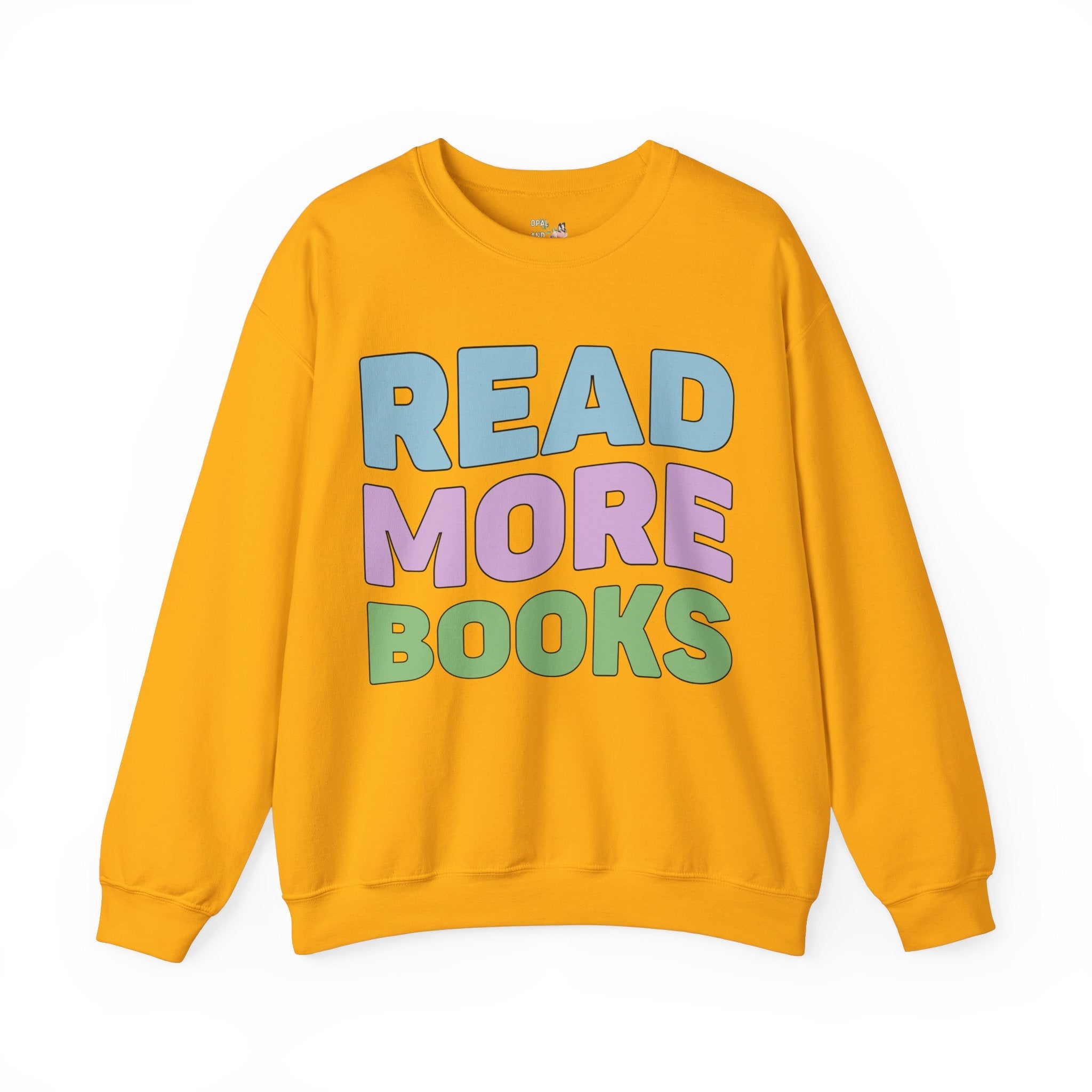 Bookish Sweatshirt with Retro Vibe: Read More Books | Cute Vintage Aesthetic Sweatshirt, School Librarian, Book Lover Gift, English Student - Opal and June